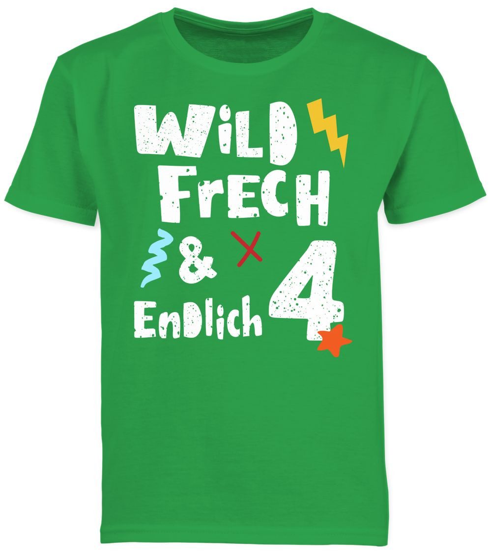 T-Shirt Wild frech und endlich 4 - Vier Jahre Wunderbar