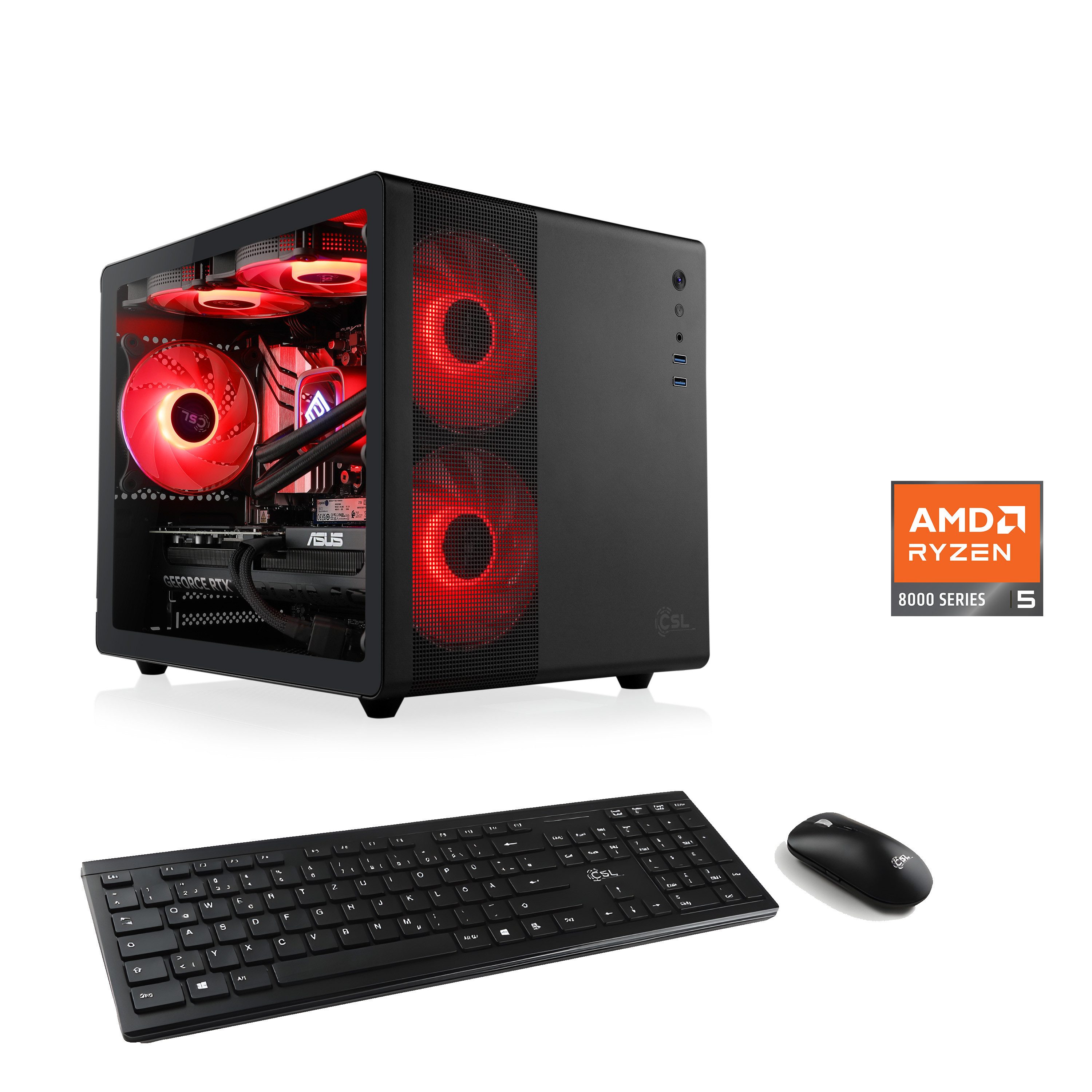 CSL Cube V24220 PC (AMD Ryzen 5 8400F, GeForce RTX 4060, 32 GB RAM, 1000 GB SSD, Wasserkühlung)