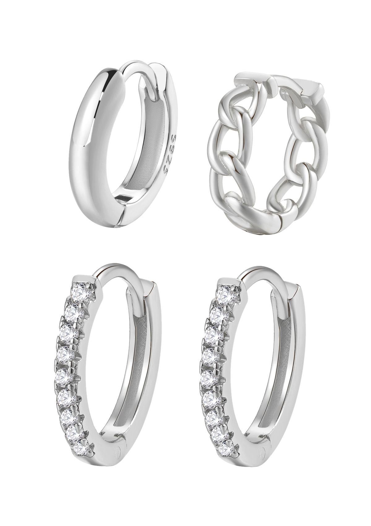 Hey Happiness Creolen-Set Layer Glieder geflochten, Basic Ohrringe rund Kri günstig online kaufen