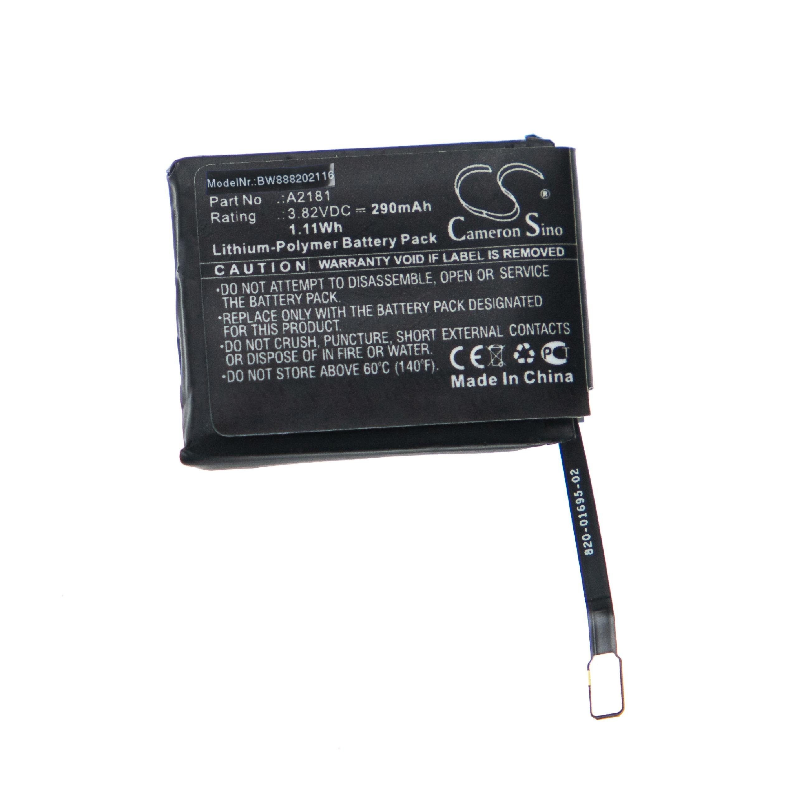 V) Akku A2181 für Ersatz vhbw für 290 mAh Li-Polymer Apple (3,82