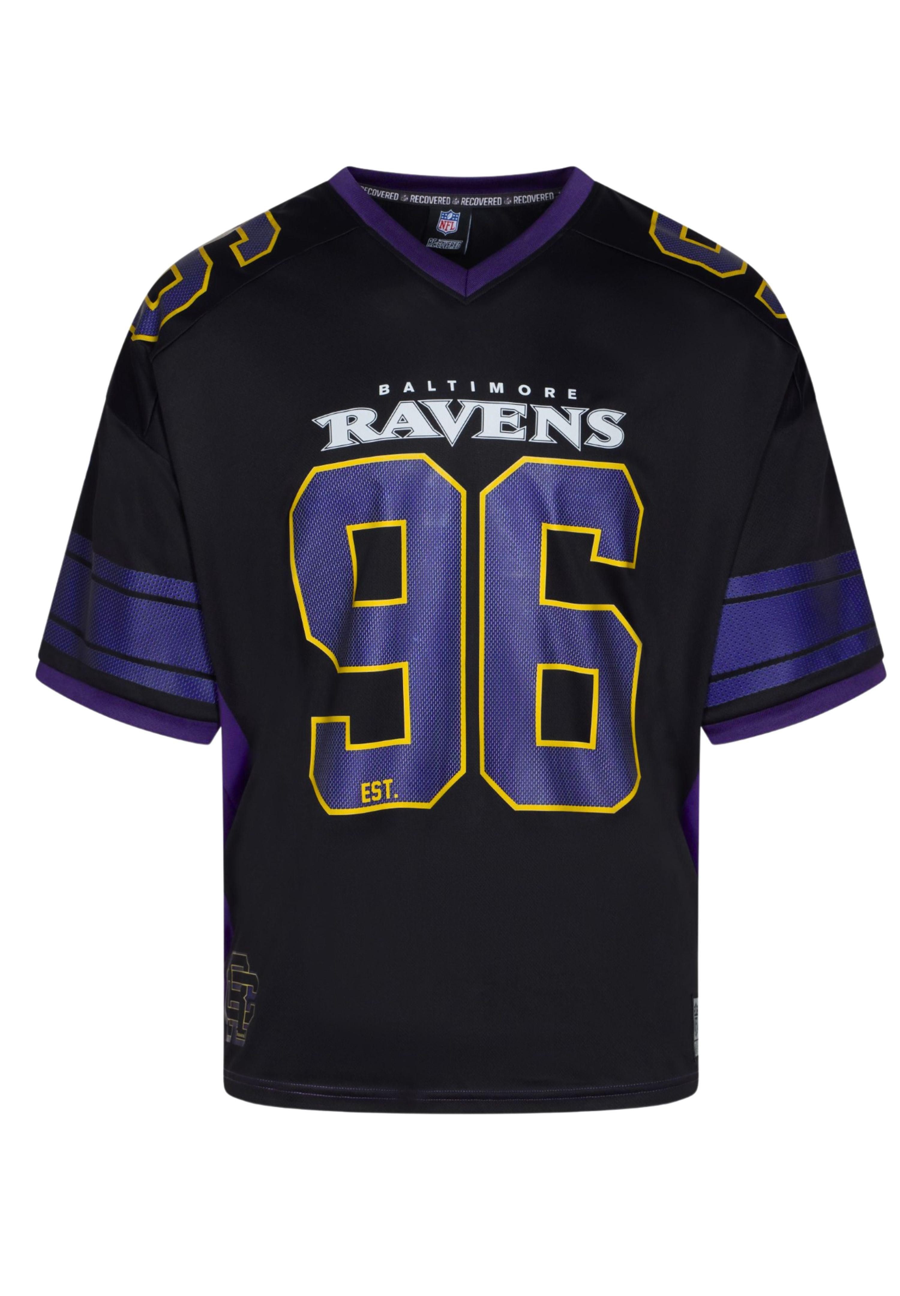 Recovered T-Shirt Baltimore Ravens NFL Mesh Oversized Top Jersey Trikot Schwarz Recovere (1-tlg)
