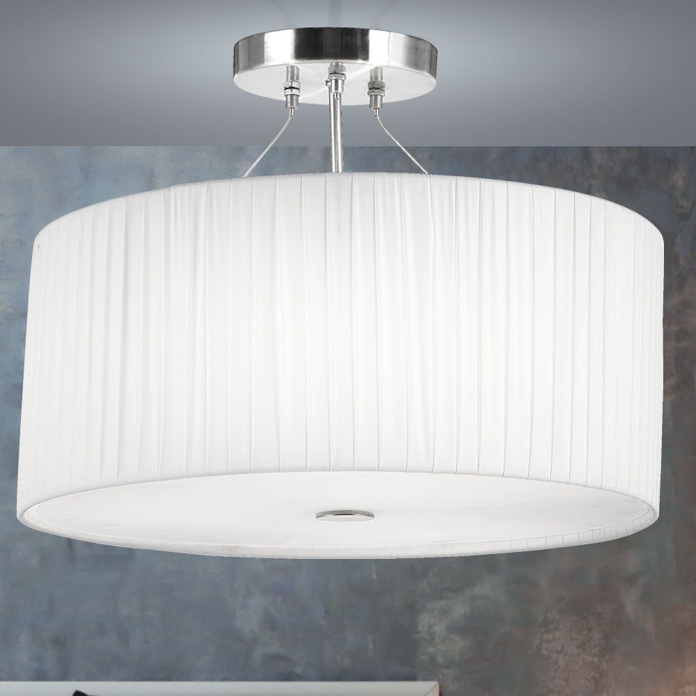 etc-shop LED Deckenleuchte, Wohnraum Watt rund Plissee Leuchtmittel Lampe 19,5 inklusive, Licht LED Leuchte Decken Hänge Warmweiß