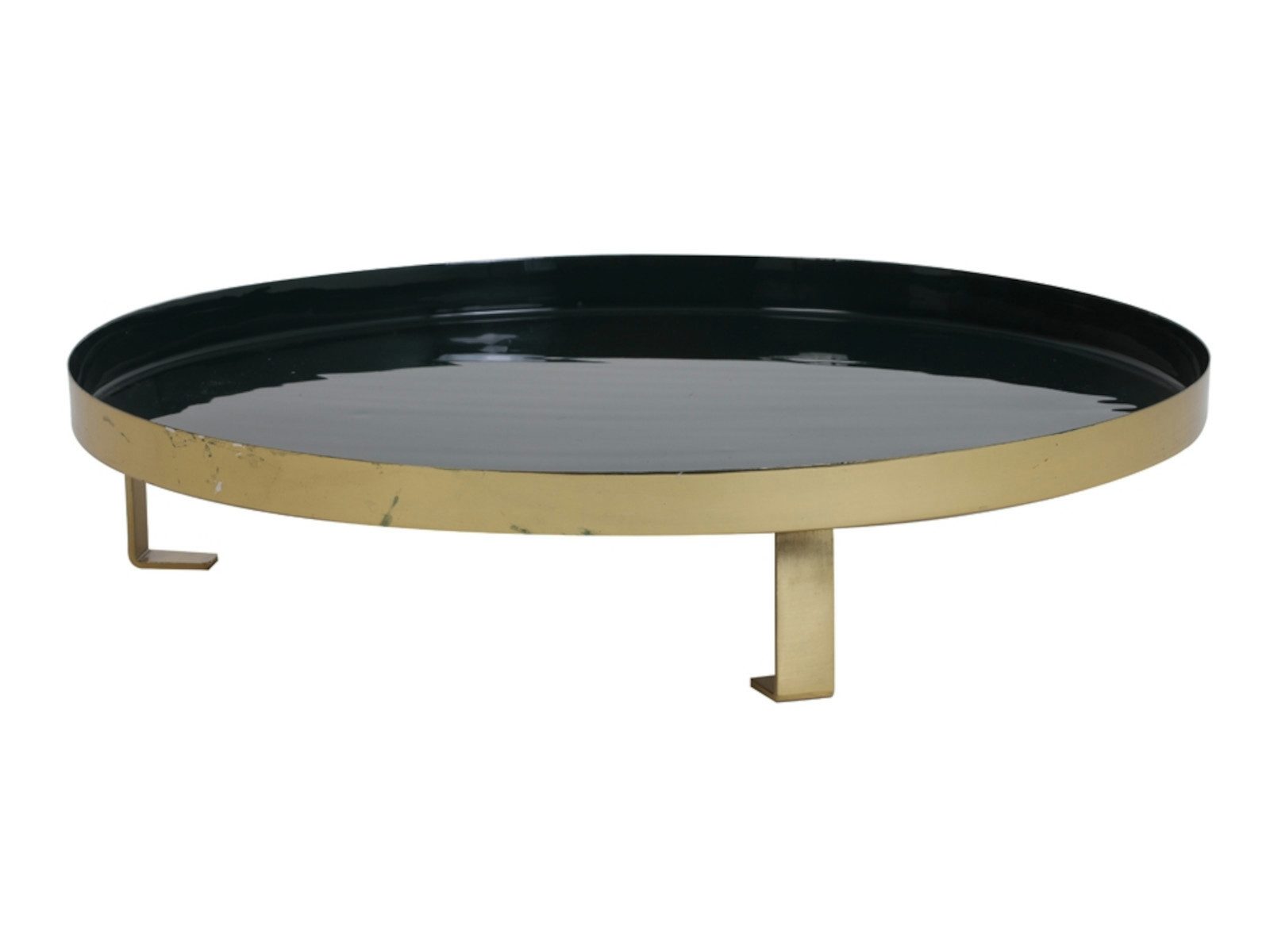 Light & Living Dekofigur & Living VIENTOS Schale auf Fuss dunkelgrün-gold 40 cm