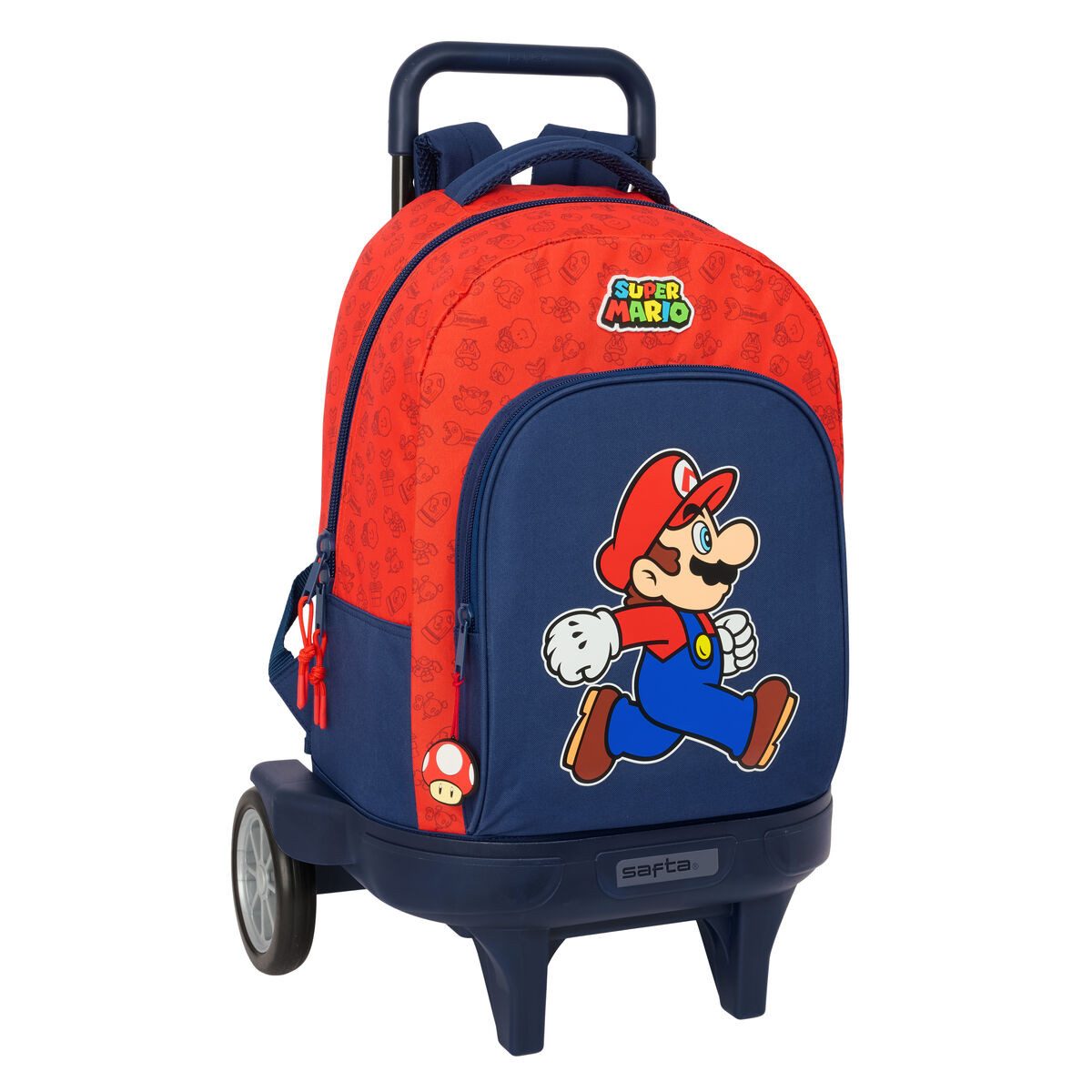 Super Mario Rucksack 33 x 45 x 22 cm Kinder Rucksack Super Mario Trick Rot Dunkelblau 33x45