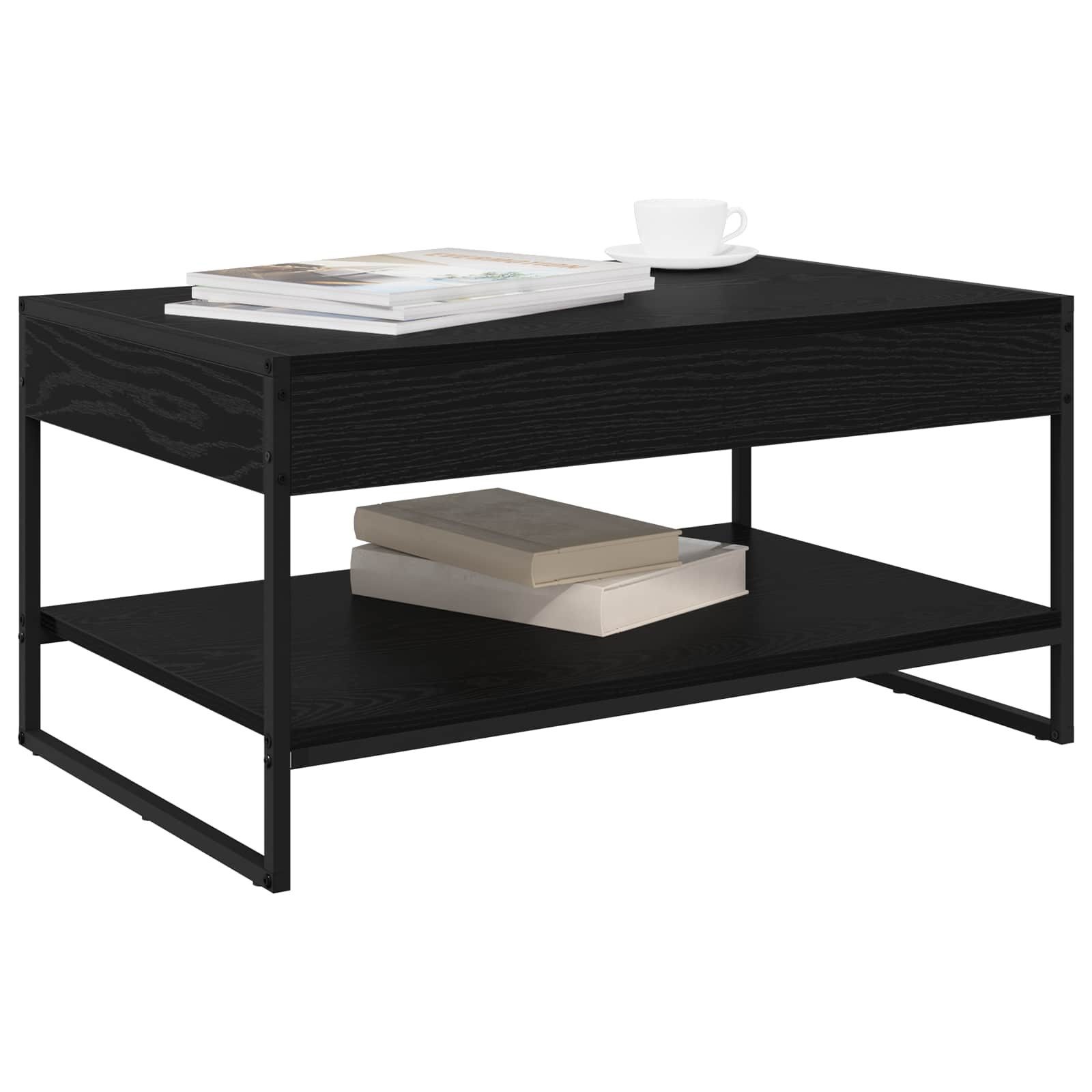 vidaXL Couchtisch Couchtisch Schwarz Eichen-Optik 80 x 50 x 40 cm Holzwerkstoff (1-St)
