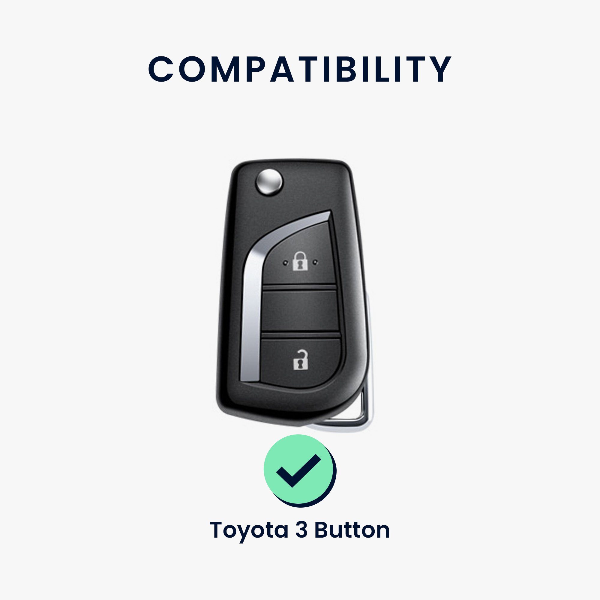 Autoschlüssel Cover kwmobile für Schlüsseltasche Hülle Schwarz Silikon Schlüsselhülle Toyota,