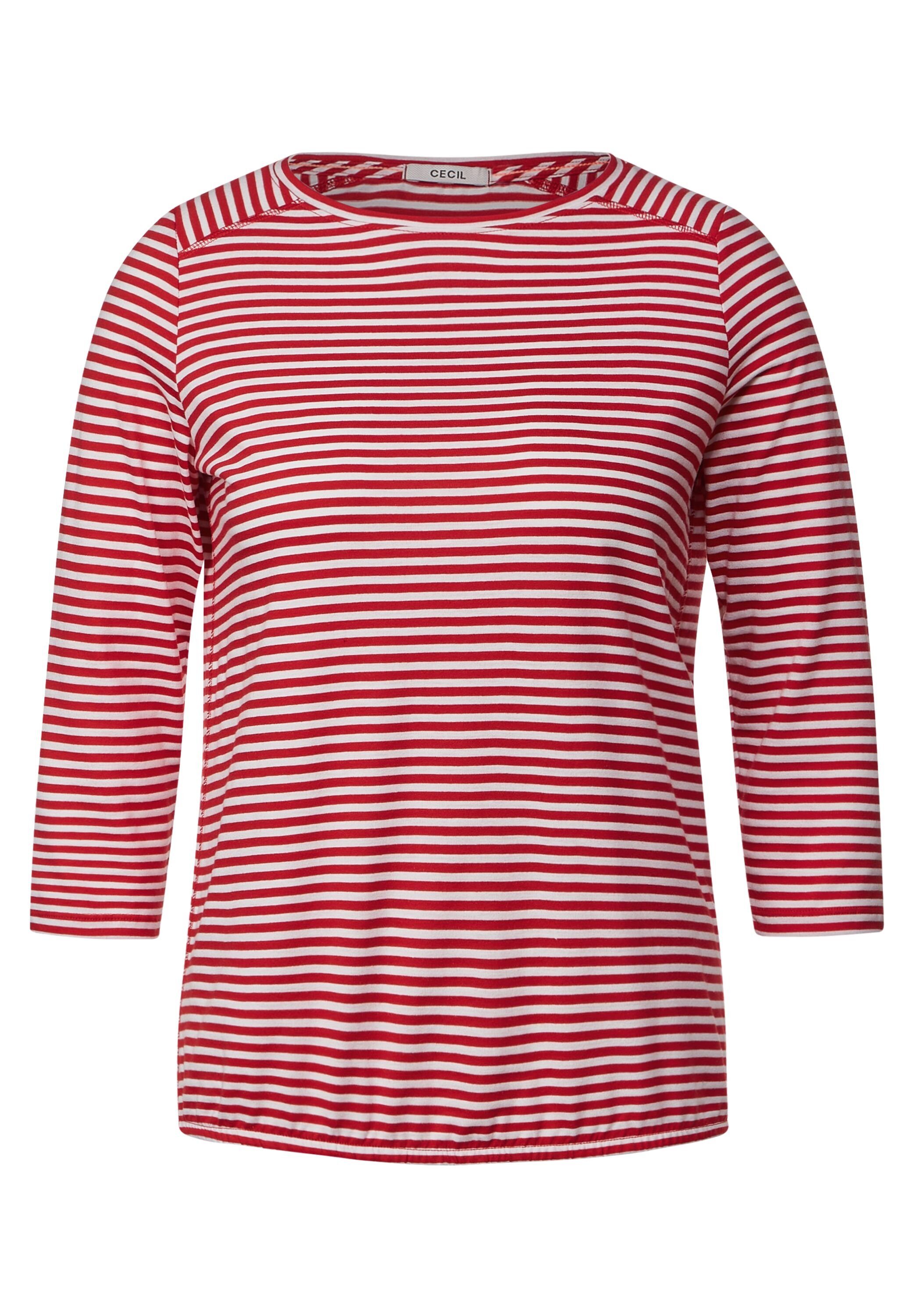 Cecil 3/4-Arm-Shirt mit U-Boot-Ausschnitt fruity red