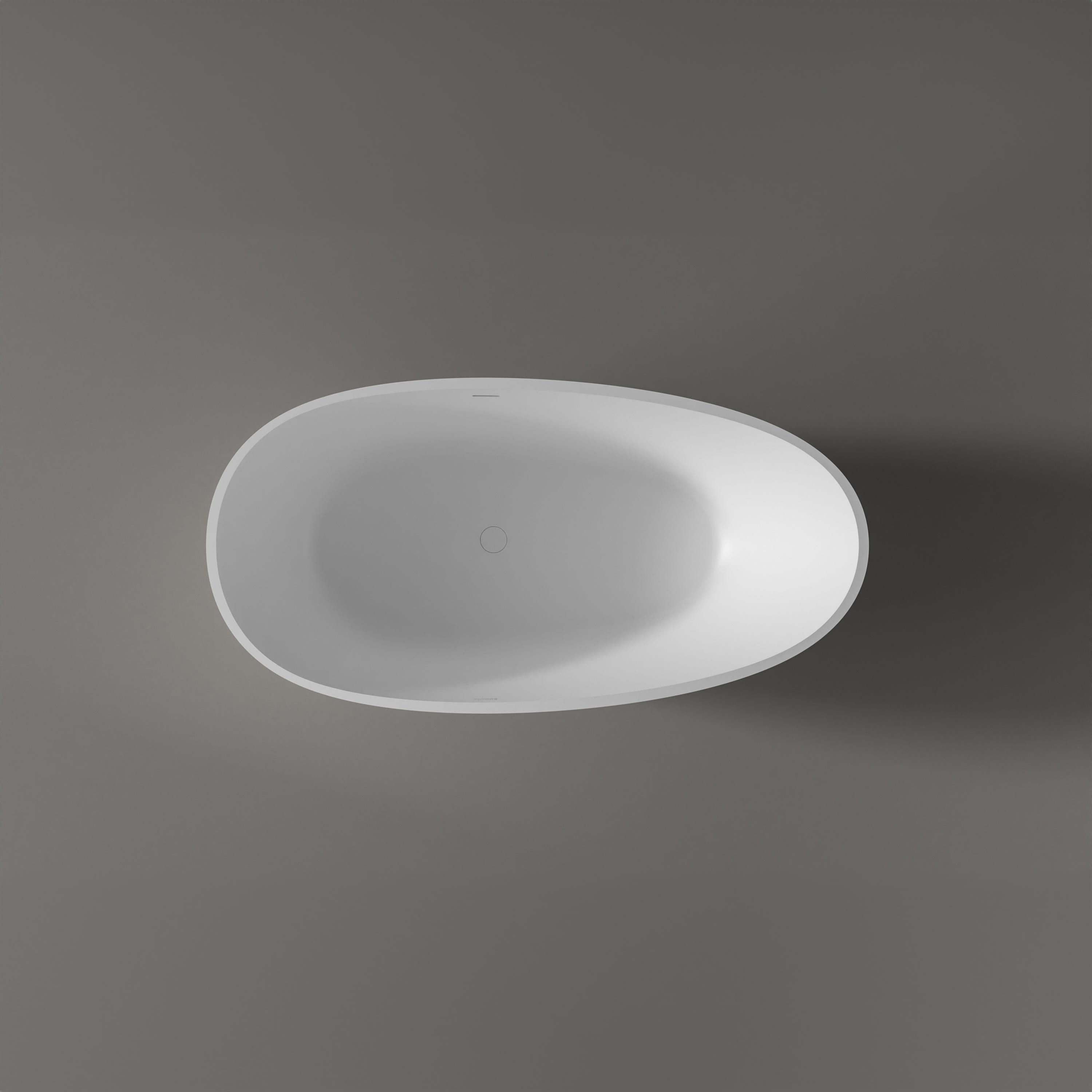 Bernstein Badewanne VELA 150 x 76 cm, Freistehende Badewanne Mineralguss matt oval klein