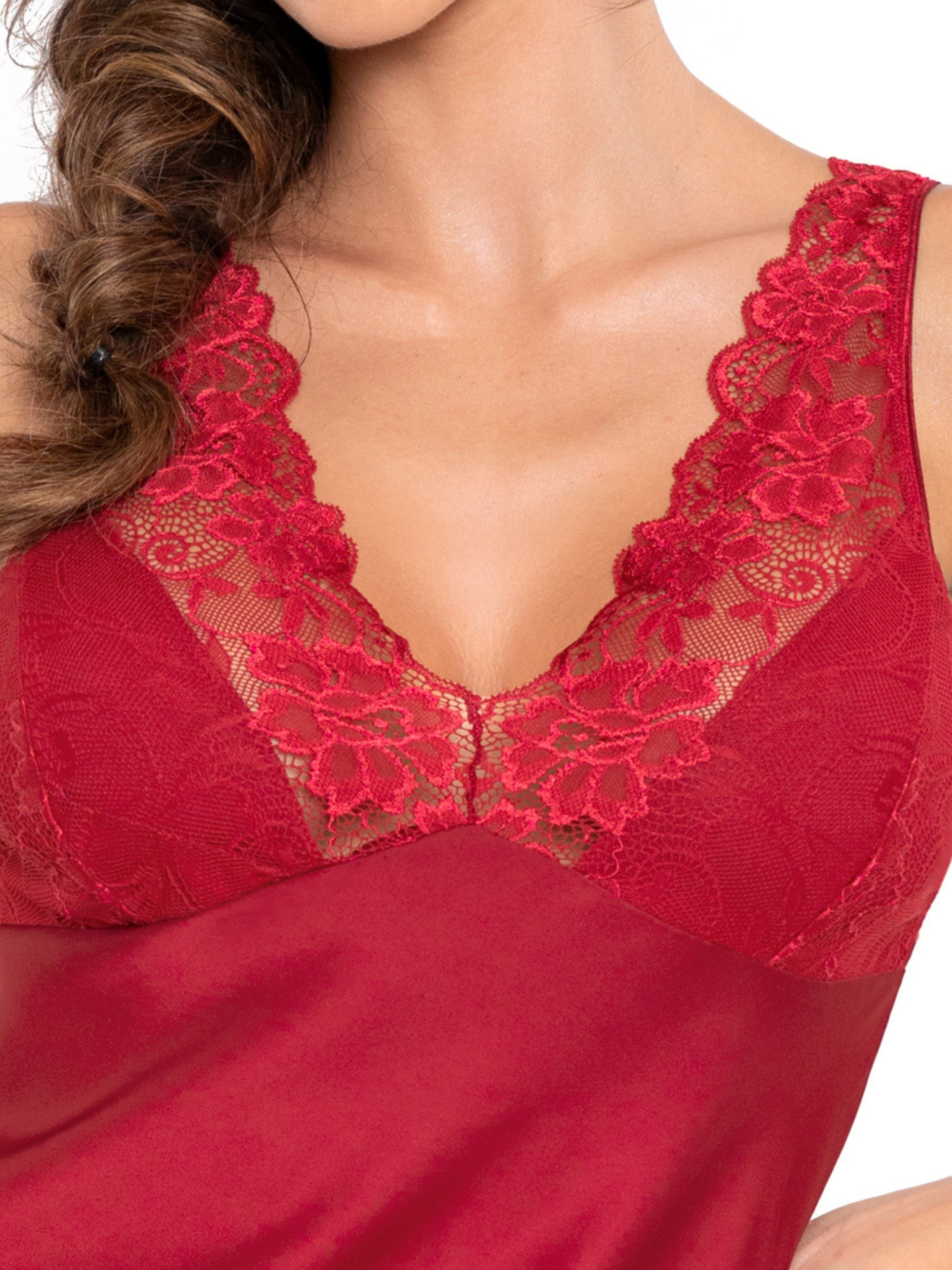 Donna Shorty mit Spitzendetails (2 tlg) aus edlem Seidensatin-Stretch mit verführerischer Spitze – Bild 5 von 5