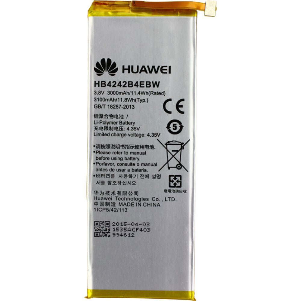 Huawei Akku (3,8 V), Akku Original Huawei HB4242B4EBW für Honor 6, 3.8V, 3 / 3.1 Ah, Li-Polymer