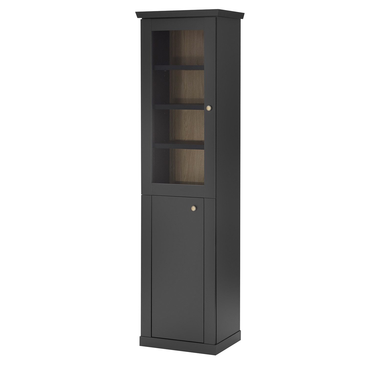 Möbel Stellbrink Vitrine Vitrine Lincoln - Schwarz matt - 2-türig