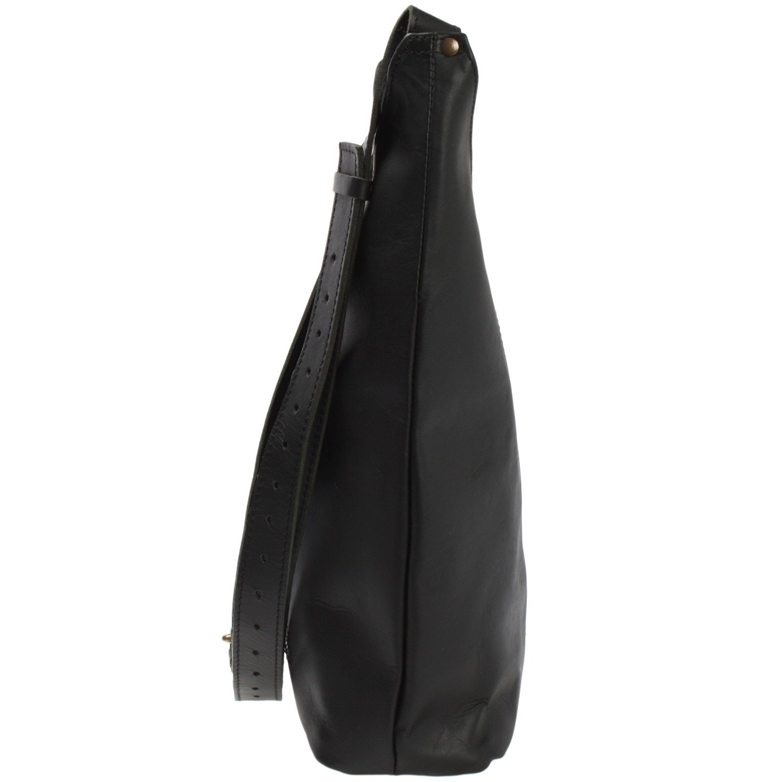 LECONI Schultertasche große Umhängetasche Beuteltasche Damentasche Shopper Echt Leder LE0055, Echtleder – Reißverschlussfach innen & außen – 34×34×11 cm