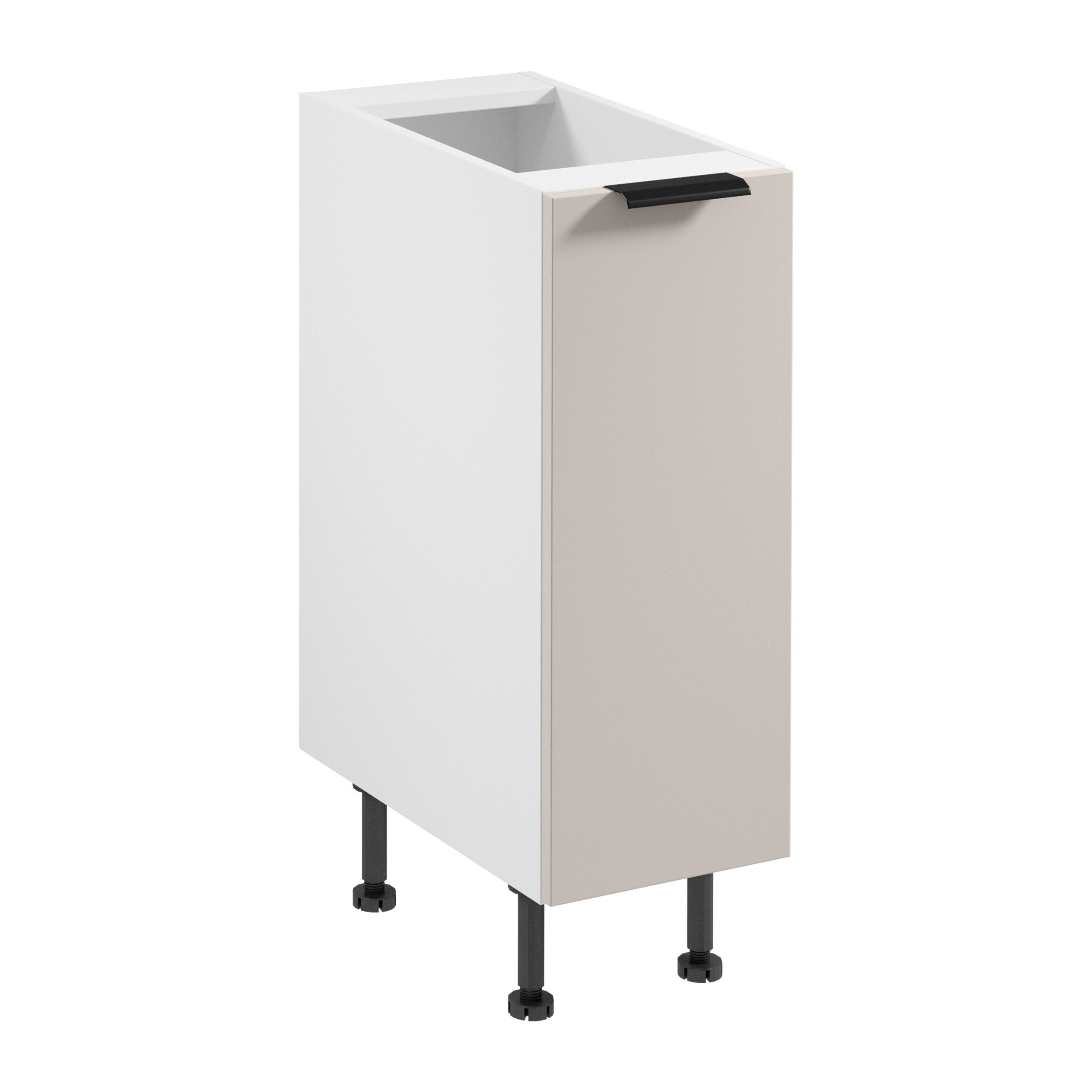 ROYAL24_MARKT Unterschrank - Alles griffbereit in schmalem Design. (Küche Unterschrank, 1-St., Premium - Sorento Weiß Beige - D30 P/L) Zeitlos - Exklusiv - Top Qualität.