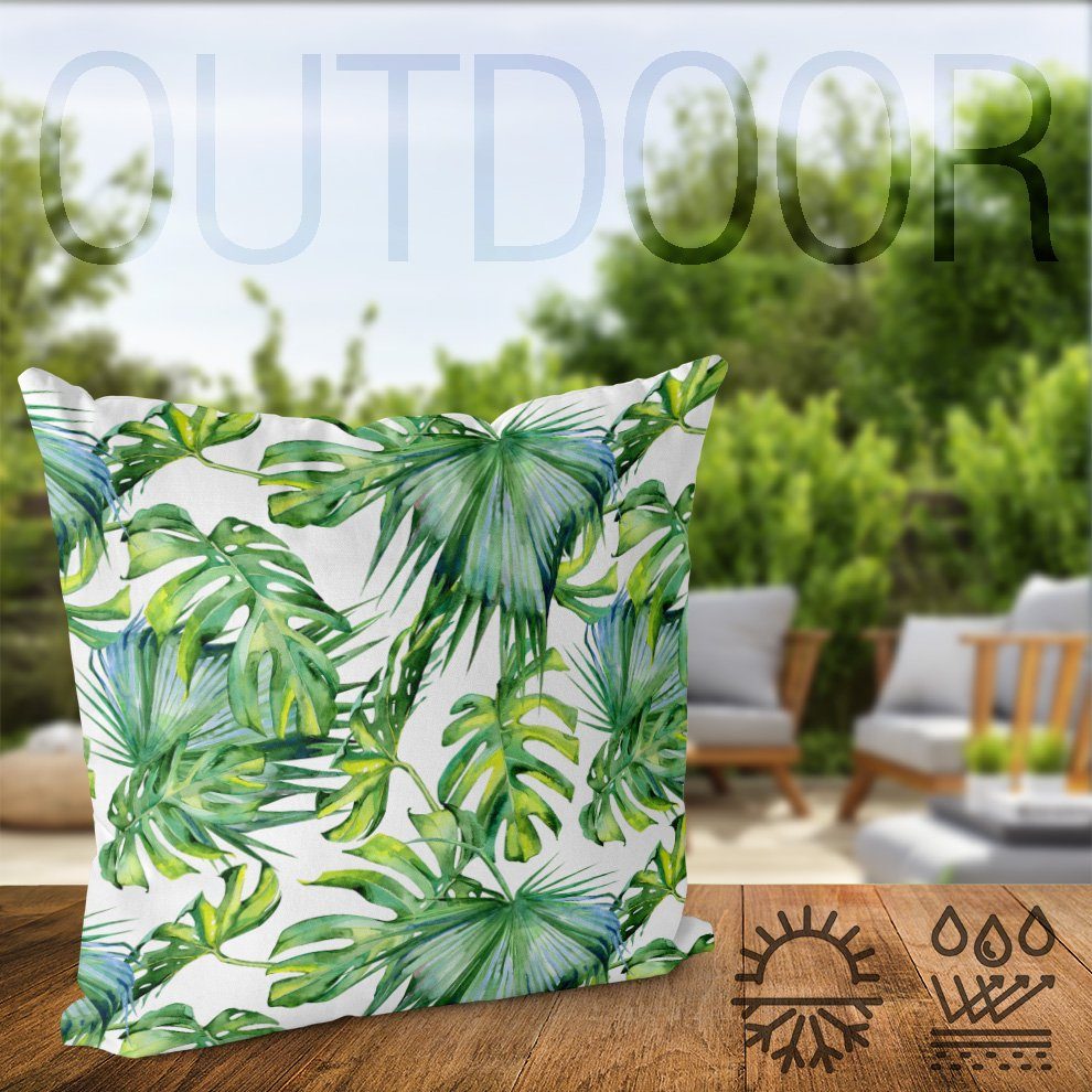 Kissenbezug, VOID (1 Stück), Sofa-Kissen Reise floral bunt Urwald garten palme baum Natur modern muster Sommer Urlaub modern pflanze Blätter Zweig Regenwald e Natur Safari