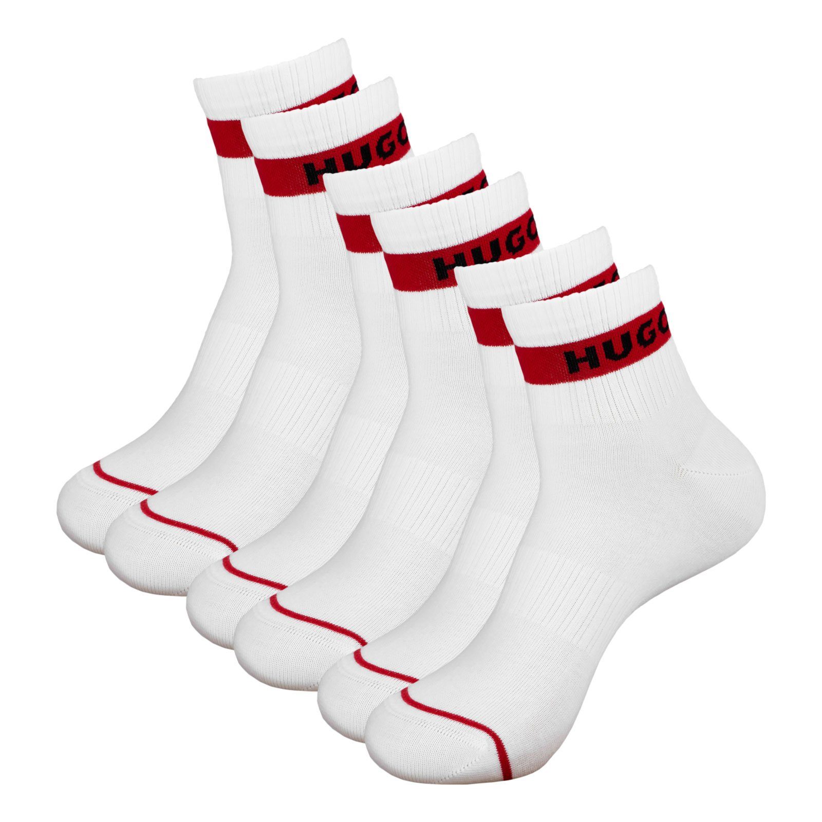 HUGO Freizeitsocken SH Rib Logo CC (3-Paar) mit verstärkten Belastungszonen günstig online kaufen