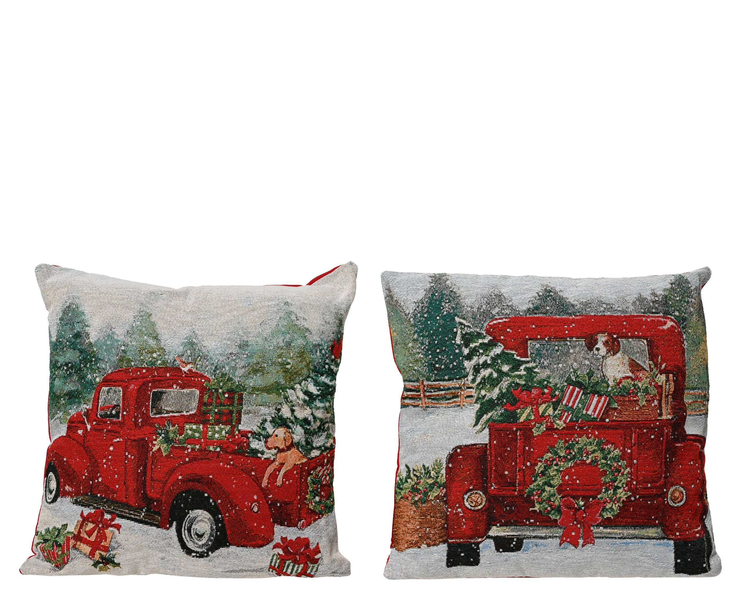 Kaemingk Dekokissen, Dekokissen 43x43cm Polyester mit Weihnachtsmotiv 1 Stück Sortiert Bunt