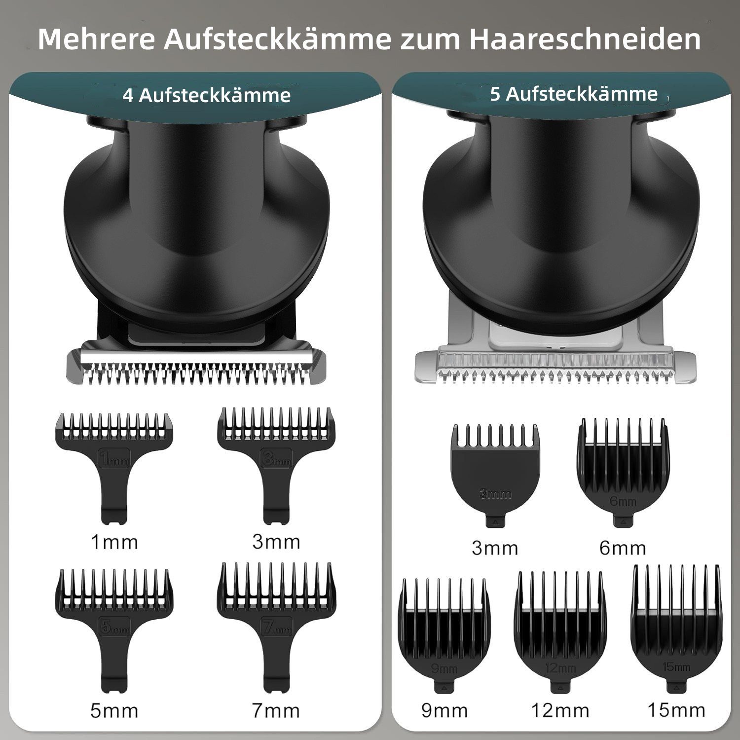 HATTEKER Haarschneider HT-609, Bartschneider, Rasierer, T-Klinge Trimmer, mit Ultra Sharp Klinge 8-in-1