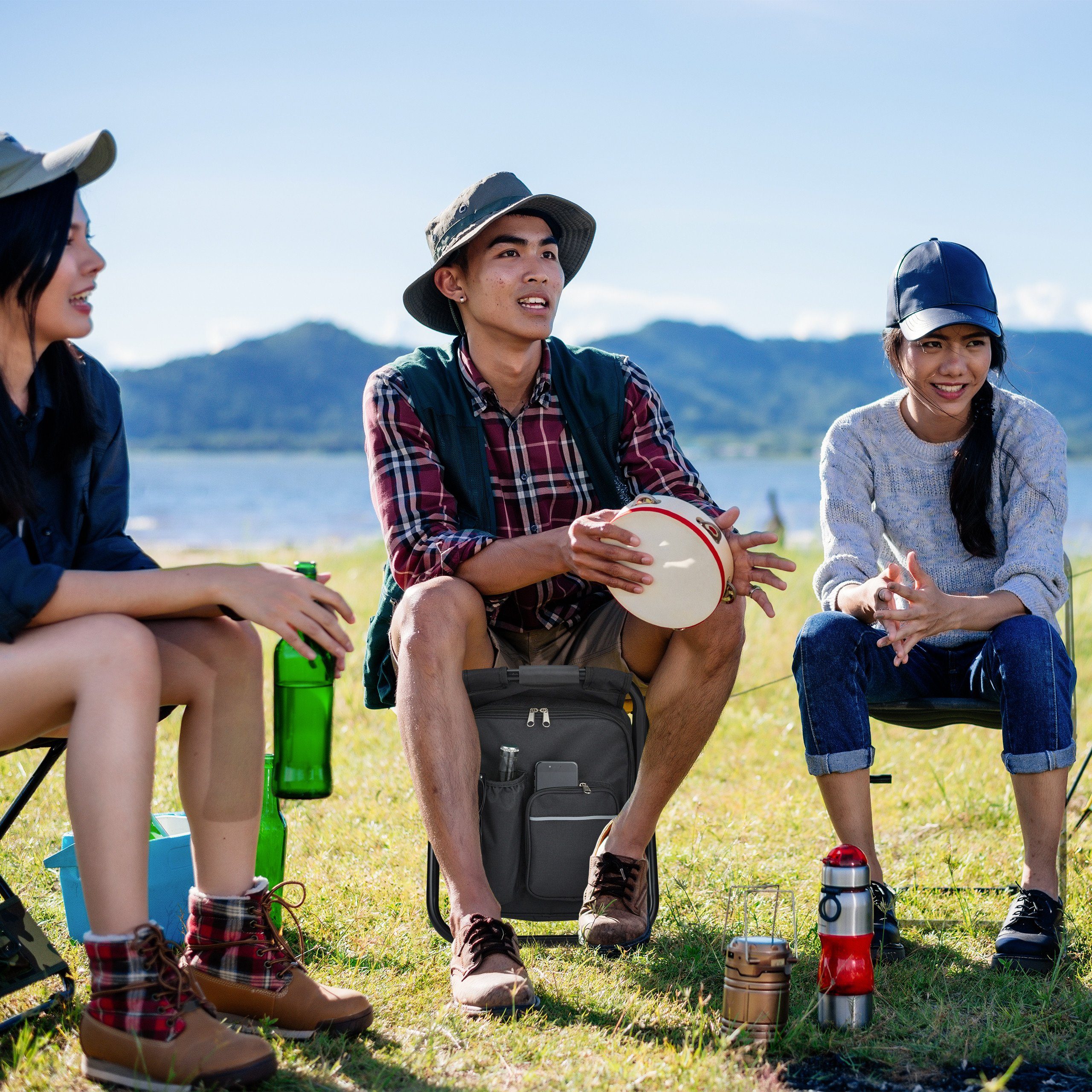 Campinghocker Campinghocker Tasche mit Klappbarer relaxdays