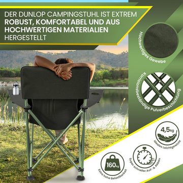 Dunlop Campingstuhl Campingstuhl faltbar XXL, LUXUS Camping Stuhl leicht gepolsterte Kopflehne bis 160 kg