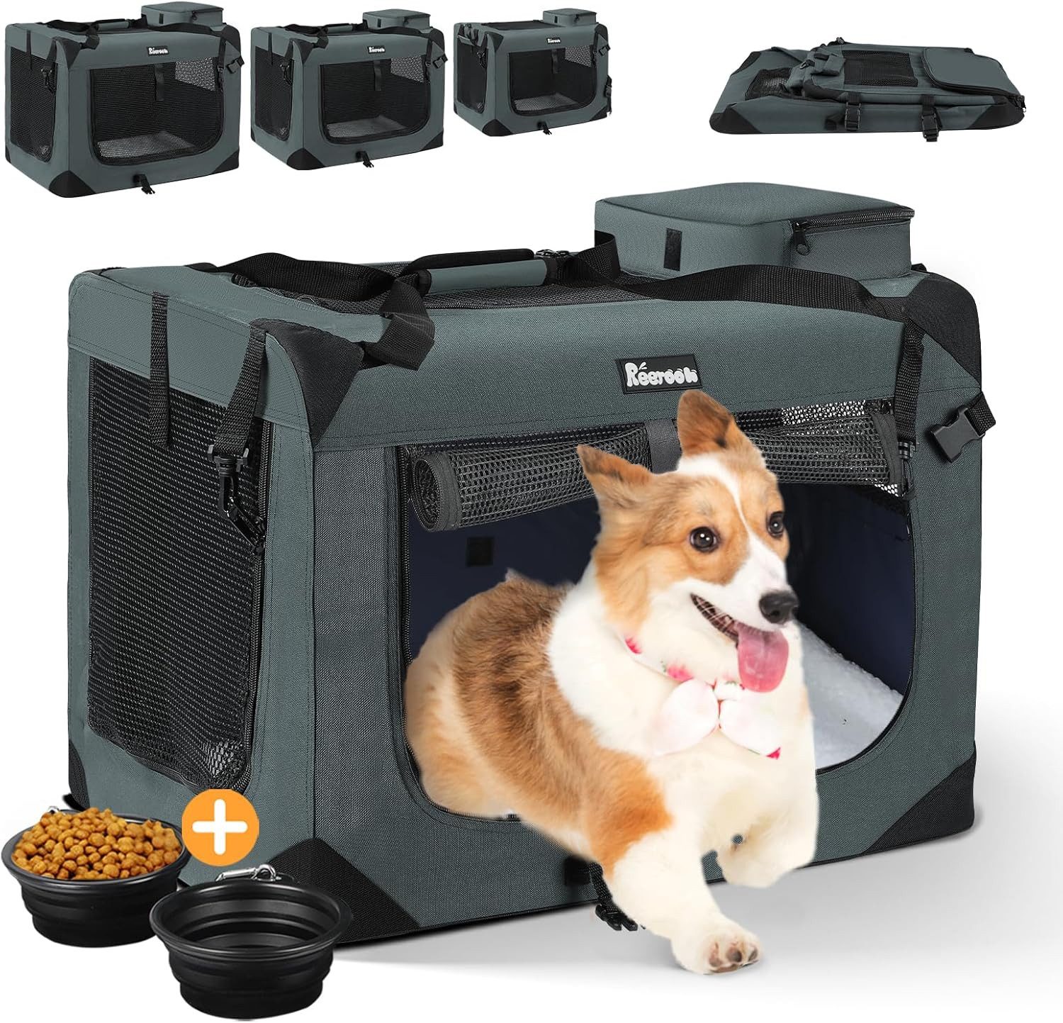 Hunde-Transportbox Faltbare und Tragbare Hundetransportbox inklusive Hundenapf