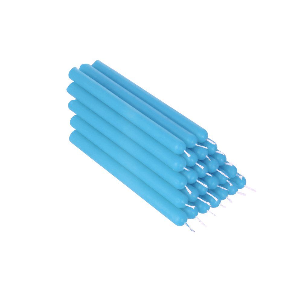 NKlaus Formkerze 25x Hell Blau Paraffinwachs 12cm Tafelkerzen Ritua