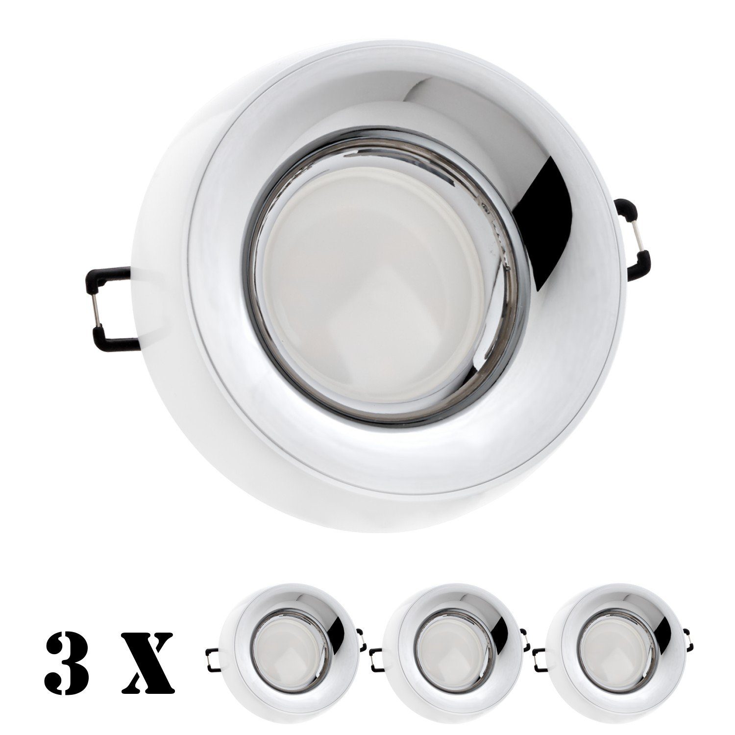 LED Weiß Markenstrahler LED von mit GU10 LED LEDANDO LEDAND 3er Einbaustrahler Einbaustrahler Set