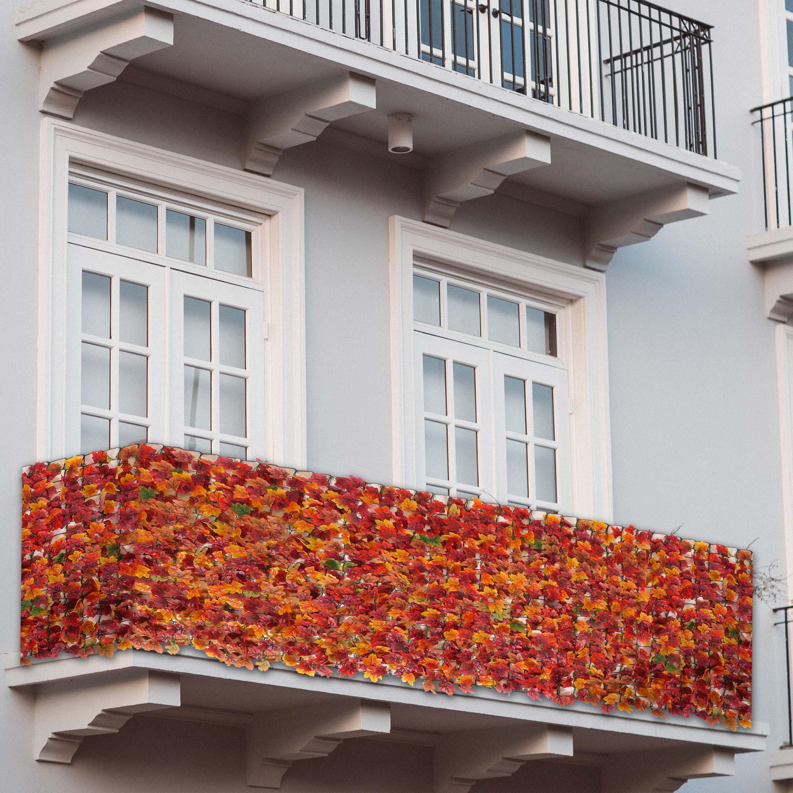 MCW Balkonsichtschutz N77 300x150cm Blatt - 300x150cm Ahorn Rot-gelb günstig online kaufen