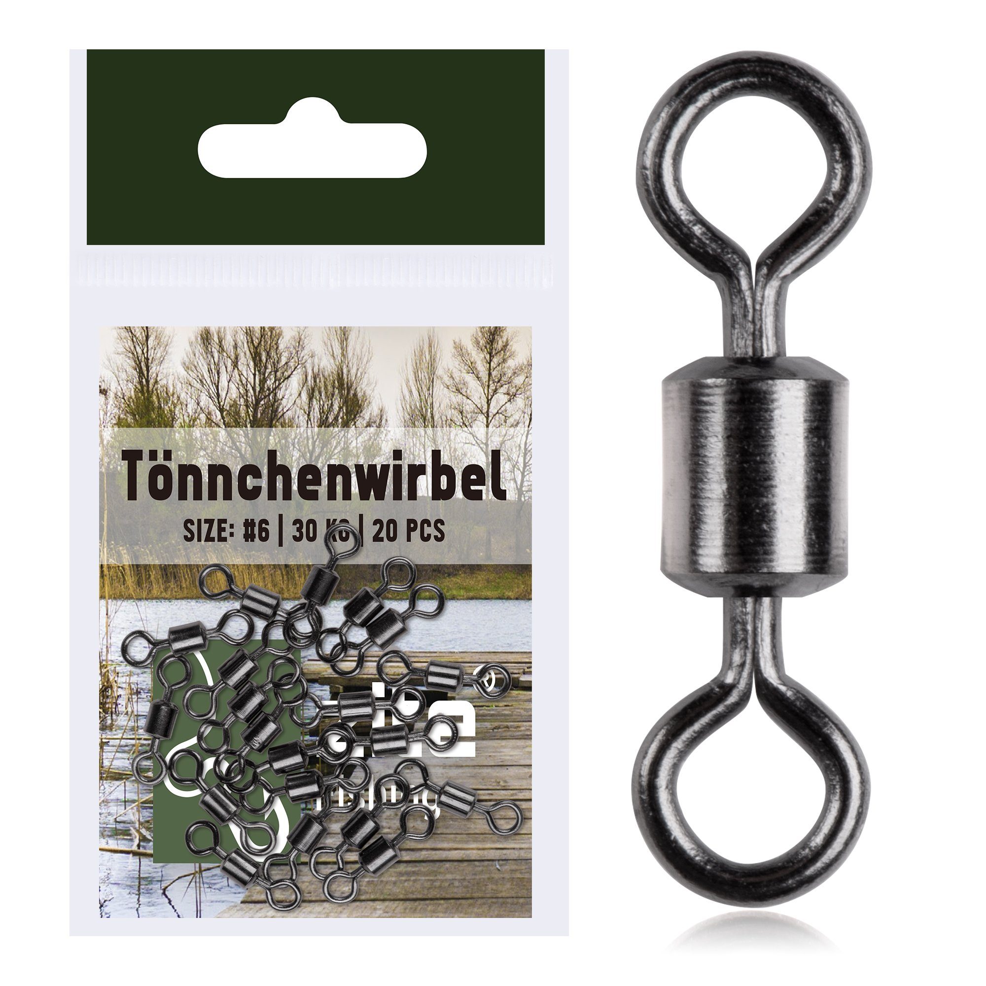 Zite Angelwirbel Tönnchenwirbel Gr. #6 30kg Schnurverbinder mit hoher Tragkraft 20 Stk