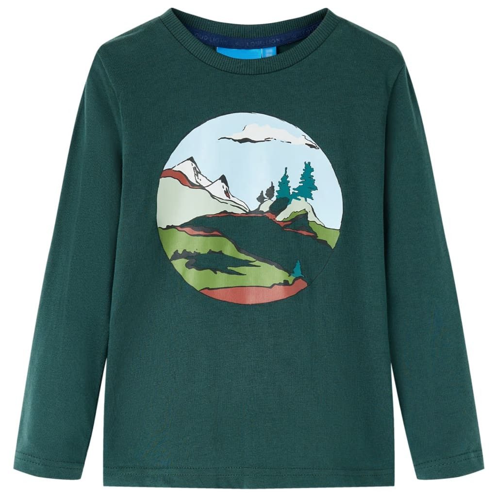 Langarmshirt Kinder-Langarmshirt Dunkelgrün 128