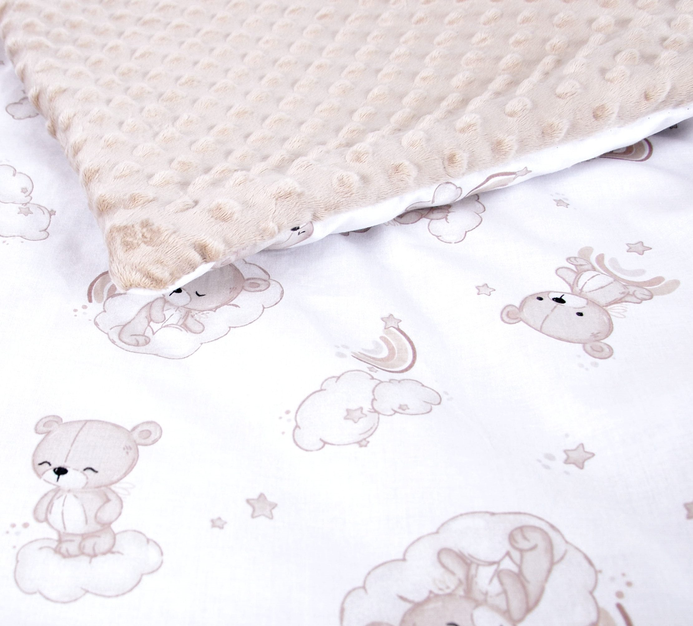 Babydecke BABYLUX Babydecke Krabbeldecke MINKY Kuscheldecke 75x100 cm+KISSEN, BabyLux, K138 - Bären