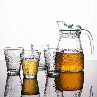 Rungassi Karaffe Karaffe mit 4 Gläser 220ml Wasser Cognac Whisky-Gläser G05