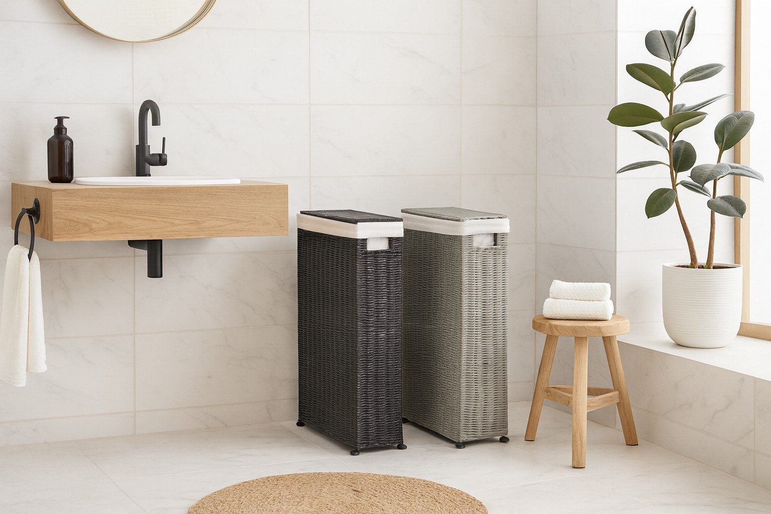 moebel-direkt-online Wäschekorb Raumspar-Korb (Wäschekorb), handgefertigt günstig online kaufen