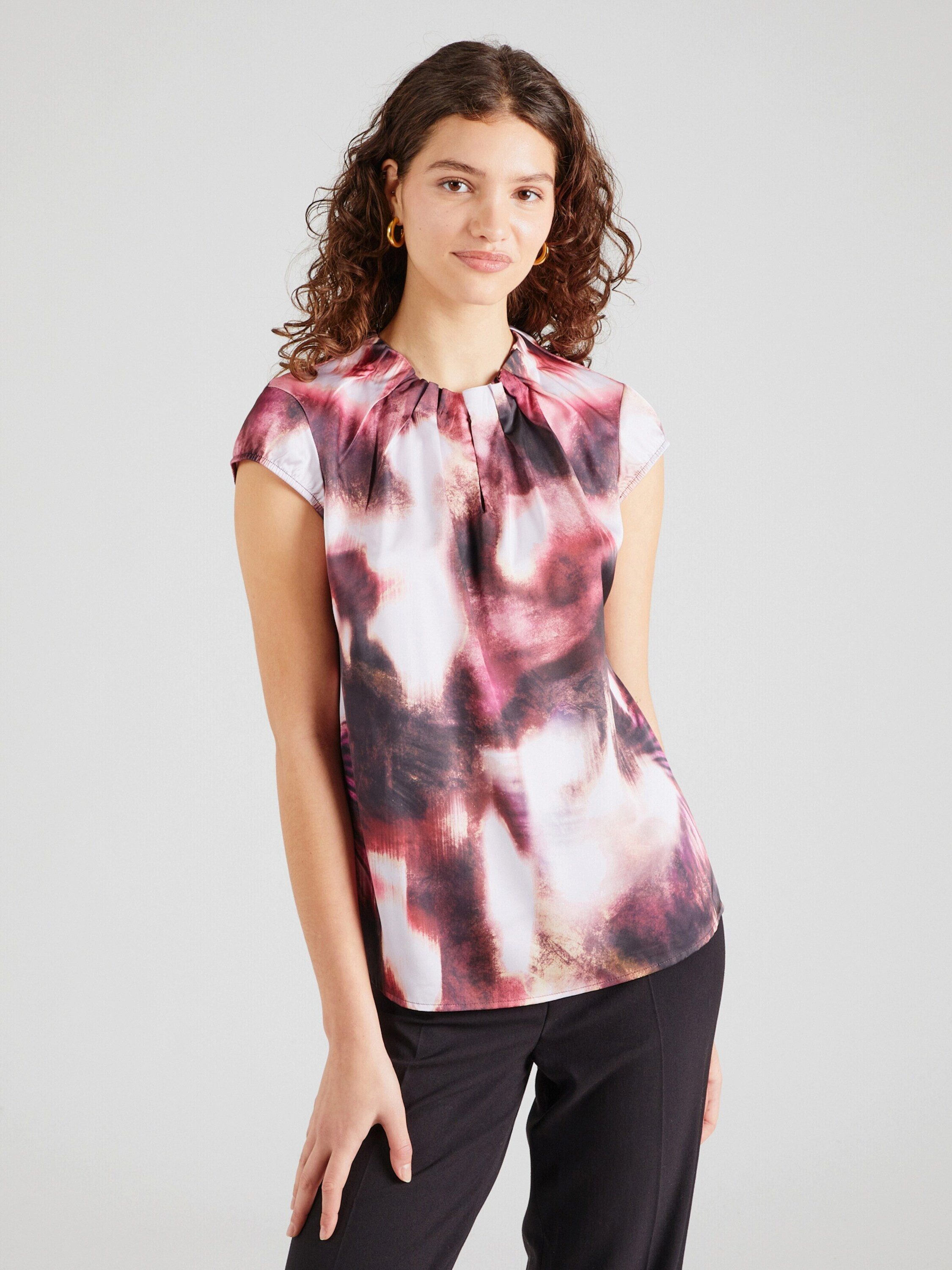 Comma Kurzarmbluse Satinbluse mit Raffung und günstig online kaufen