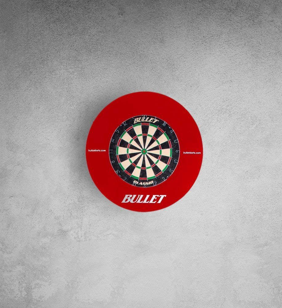 XQMAX Dartscheibe Classic Set, aus Brasilianischem Sisal, mit 6 Steeldarts, Surround Ring und Wurflinie