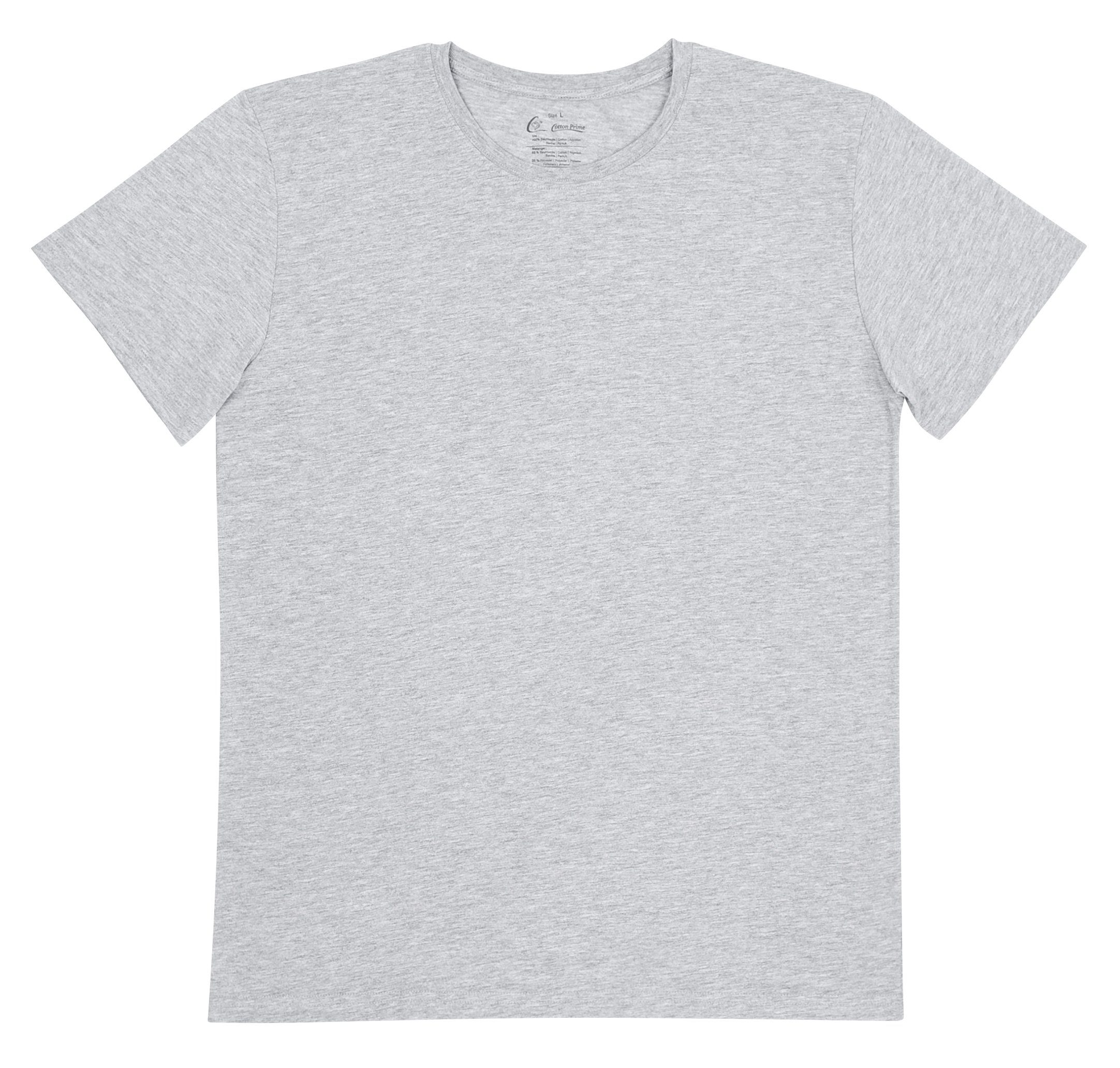 Tee Grau Cotton O-Neck T-Shirt Prime® -