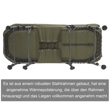 AGEM Karpfenliege 8 Bein Angelliege Campingbett Klappbar Bedchair Angeln Liege 200cm (1-St)