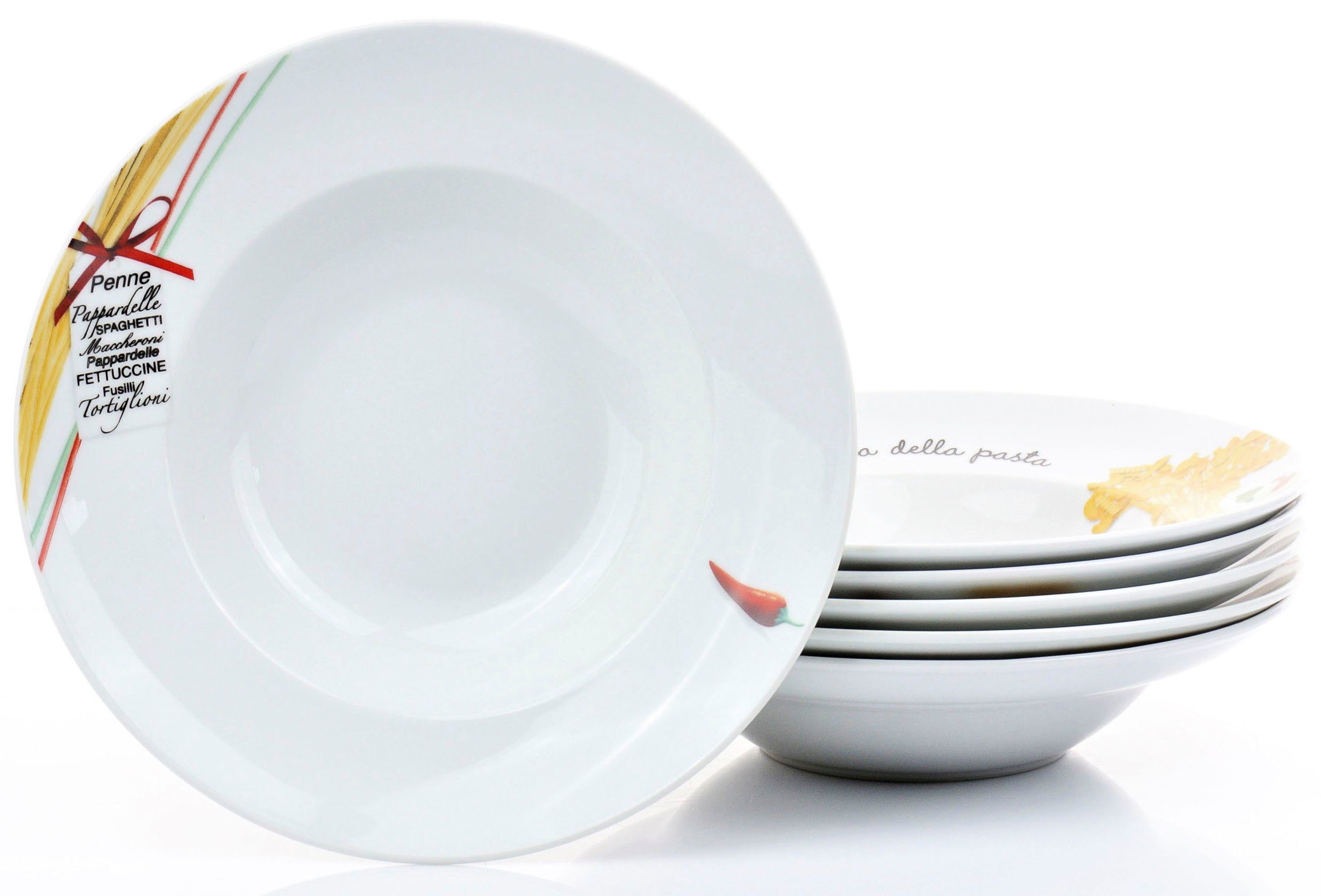 Retsch Arzberg Pastateller Italia, (6 St), Teller Set, Porzellan