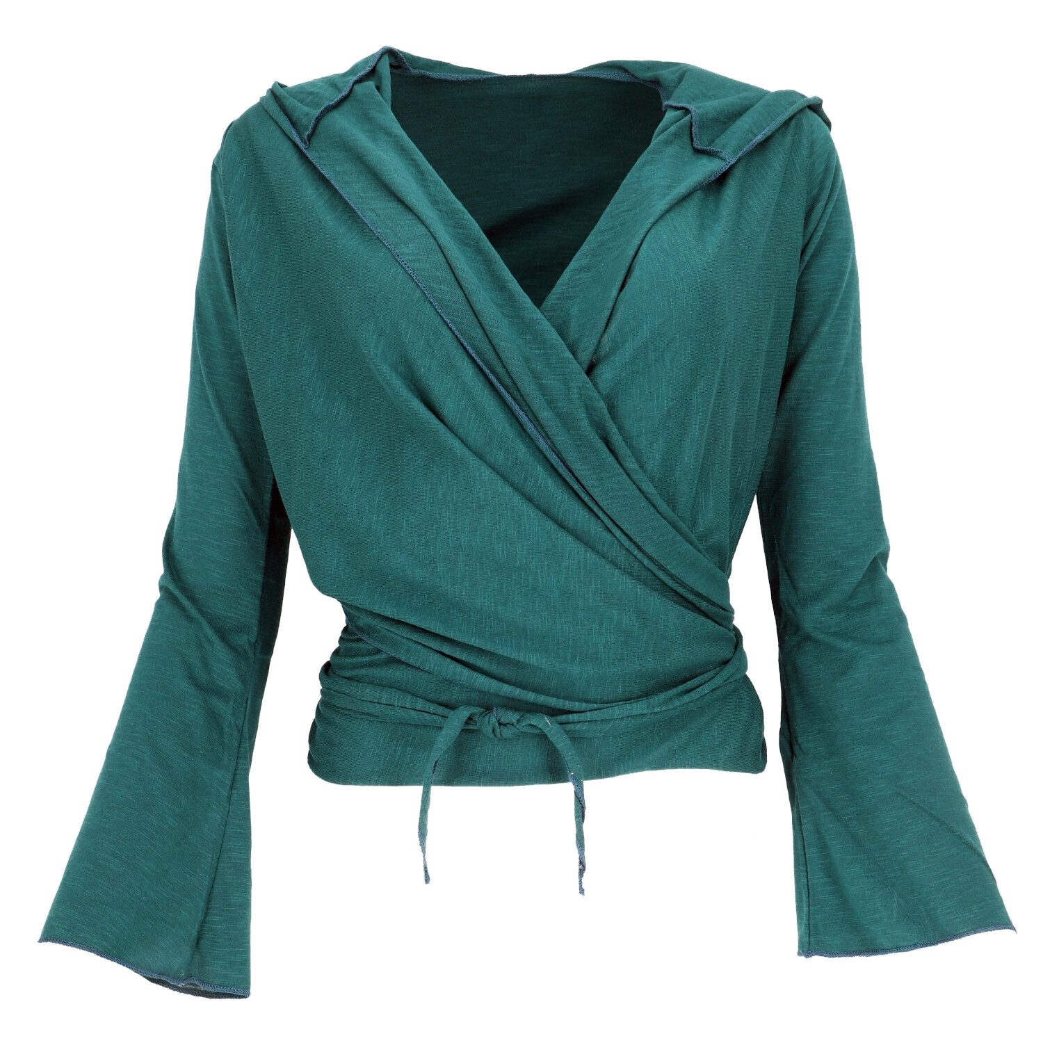 Guru-Shop Longsleeve Wickelshirt, Yogashirt, Langarmshirt mit.. günstig online kaufen