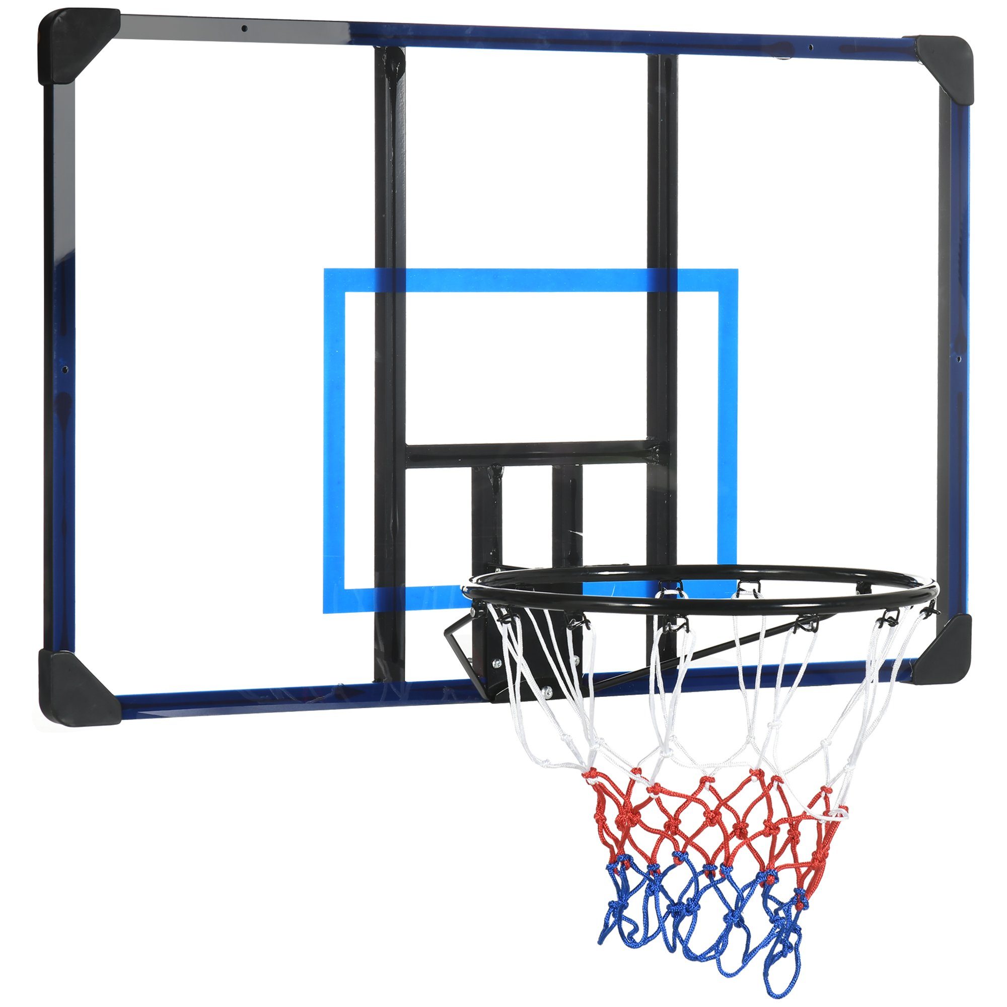 SPORTNOW Basketballständer Basketballbrett mit Korb, für Outdoor, Stahl (Basketballnetz mit Basketballboard, 1-St., Basketballkorb), 113L x 61B x 73H cm