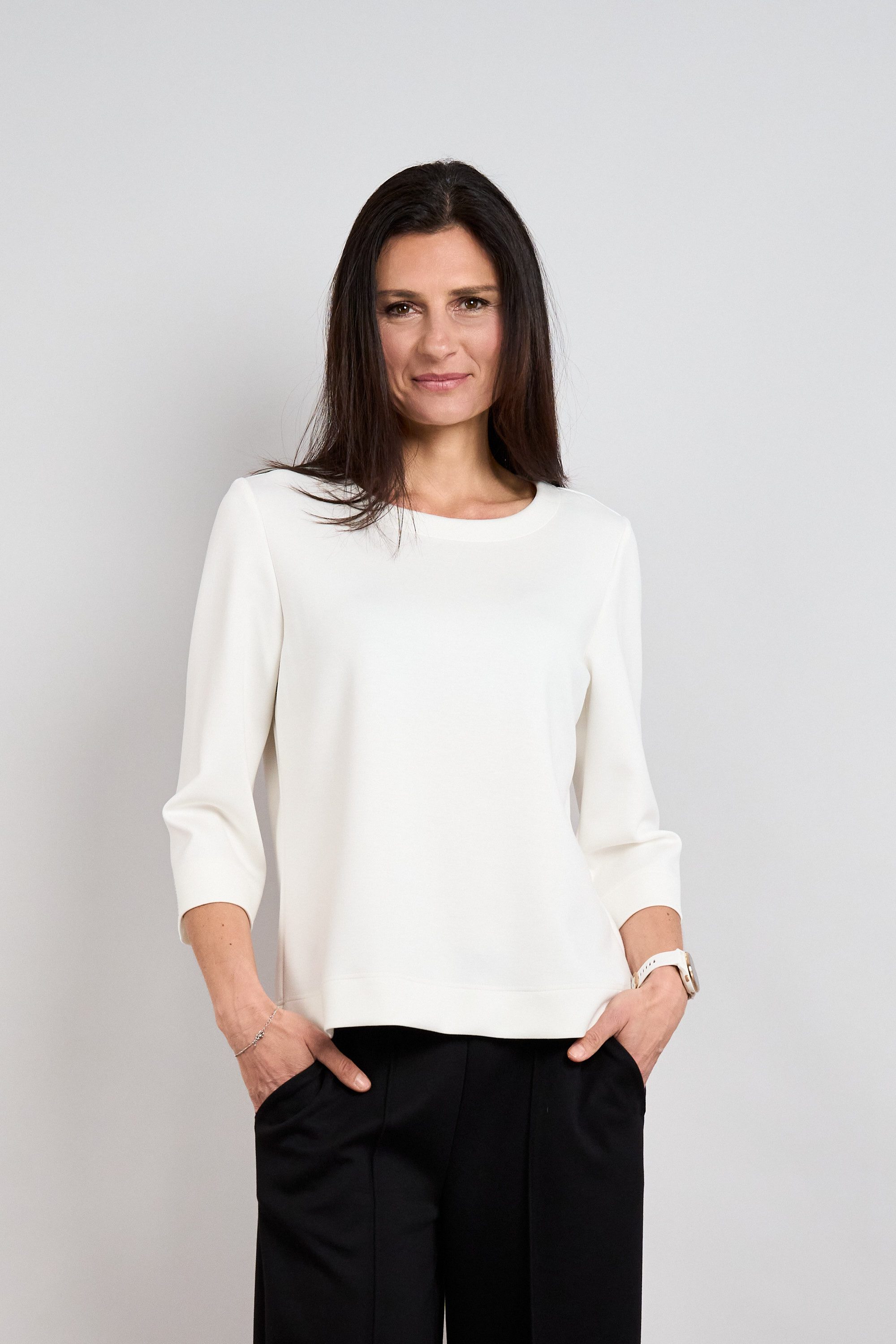 Seidel Moden Sweater 3/4-Arm mit Glitzersteinen an den Armen - MADE IN GERMANY