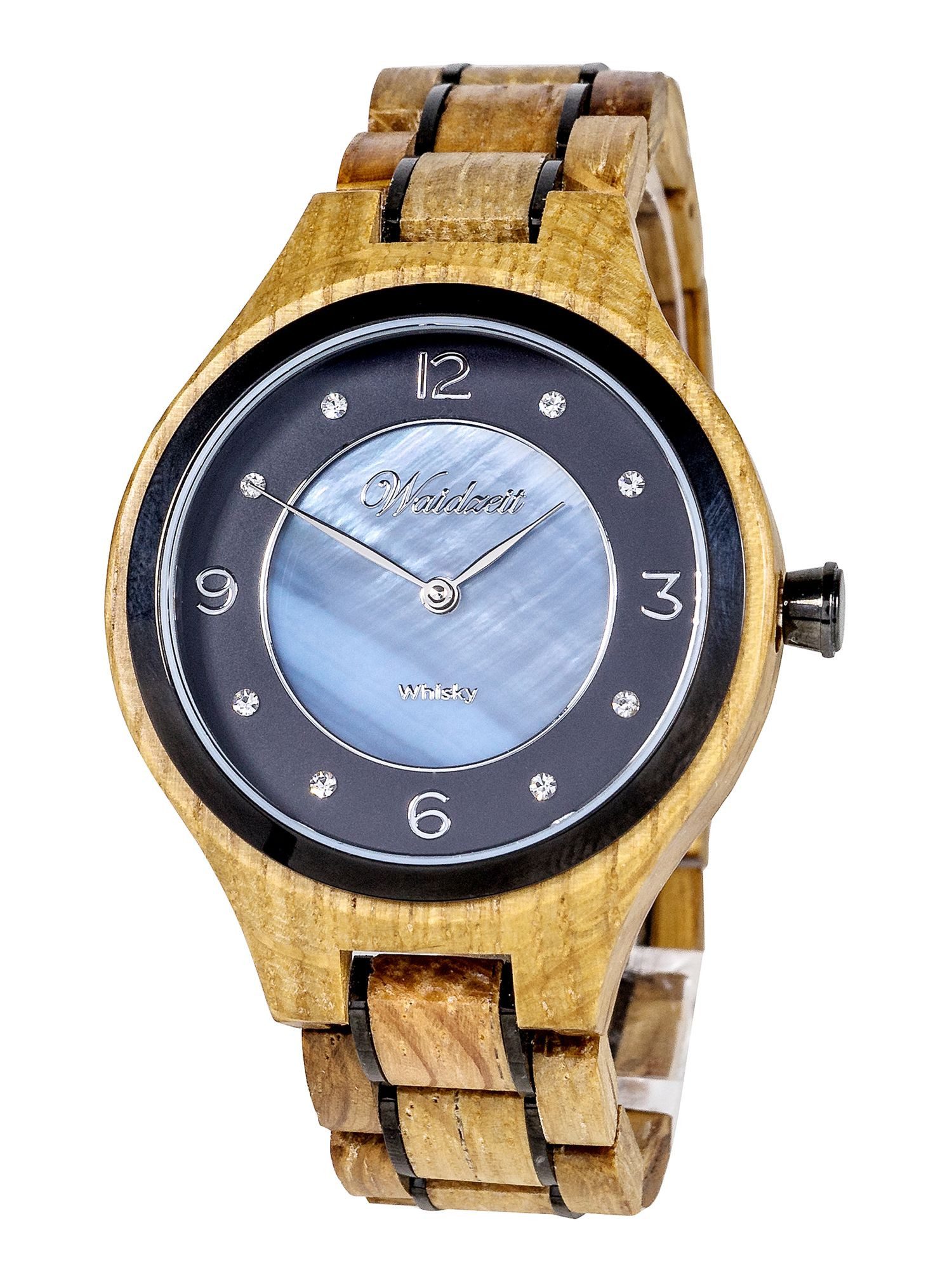 Waidzeit Austria Quarzuhr WY03 WY03, Waidzeit WY03 Whisky Jane Uhr Damenuhr Holz Datum braun