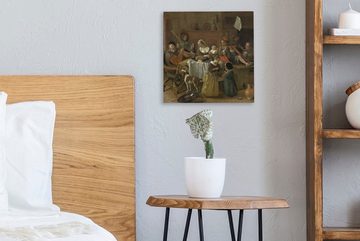 OneMillionCanvasses® Leinwandbild Der lustige Haushalt - Jan Steen, (1 St), Leinwand Bilder für Wohnzimmer Schlafzimmer