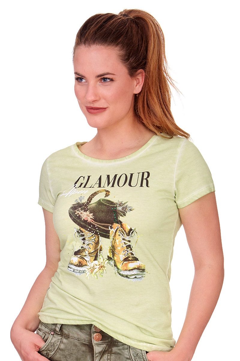 MarJo Trachtenshirt Trachtenshirt Damen - ZORA - dusty blue, kiwi