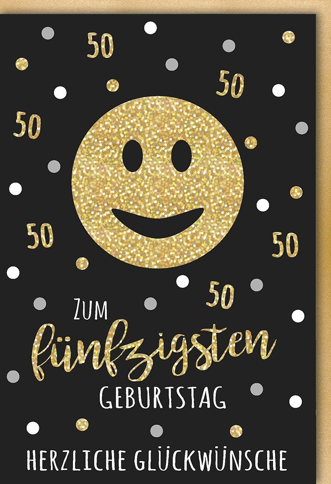 Grußkarten A - 50. Geburtstag - Glückwunschkarte im Format 11,5 x 17 cm mit