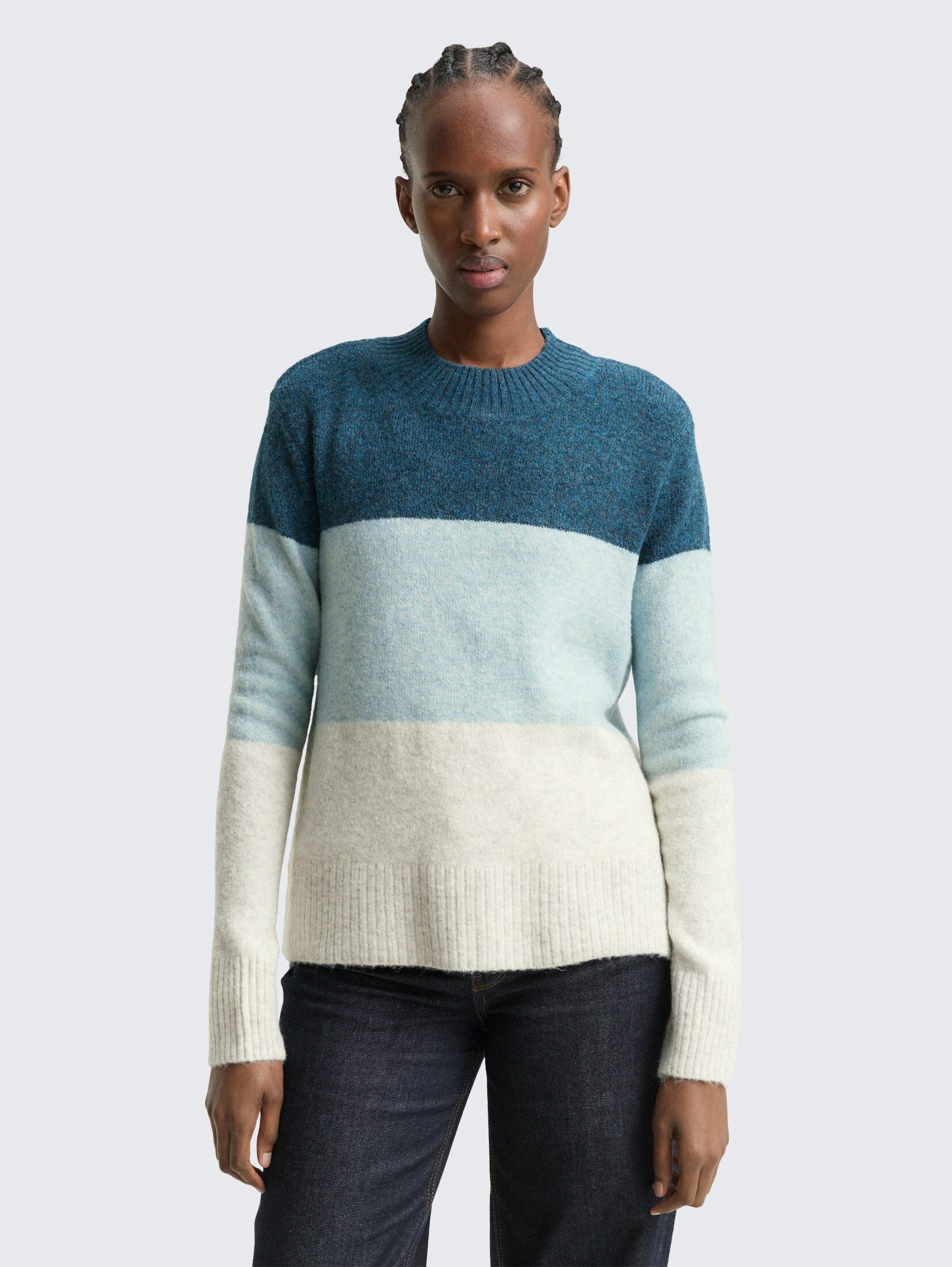 TOM TAILOR Denim Strickpullover Pullover & Strickjacken Strickpullover mit Colour Blocking