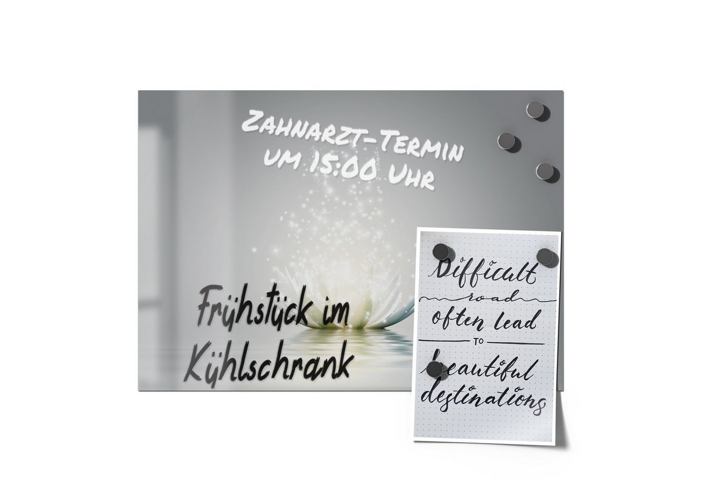 Thumbnail - DEQORI Magnetfolie 'Funkelnde Lotusblüte', beschreibbar universal Magnetmatte magnetisch Folie Planer Kalender