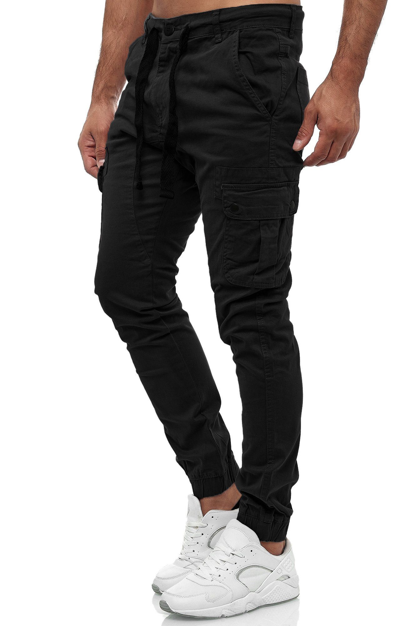 mit Cargohose Stretch Fit 18525 schwarz Elasthan, Regular Tazzio