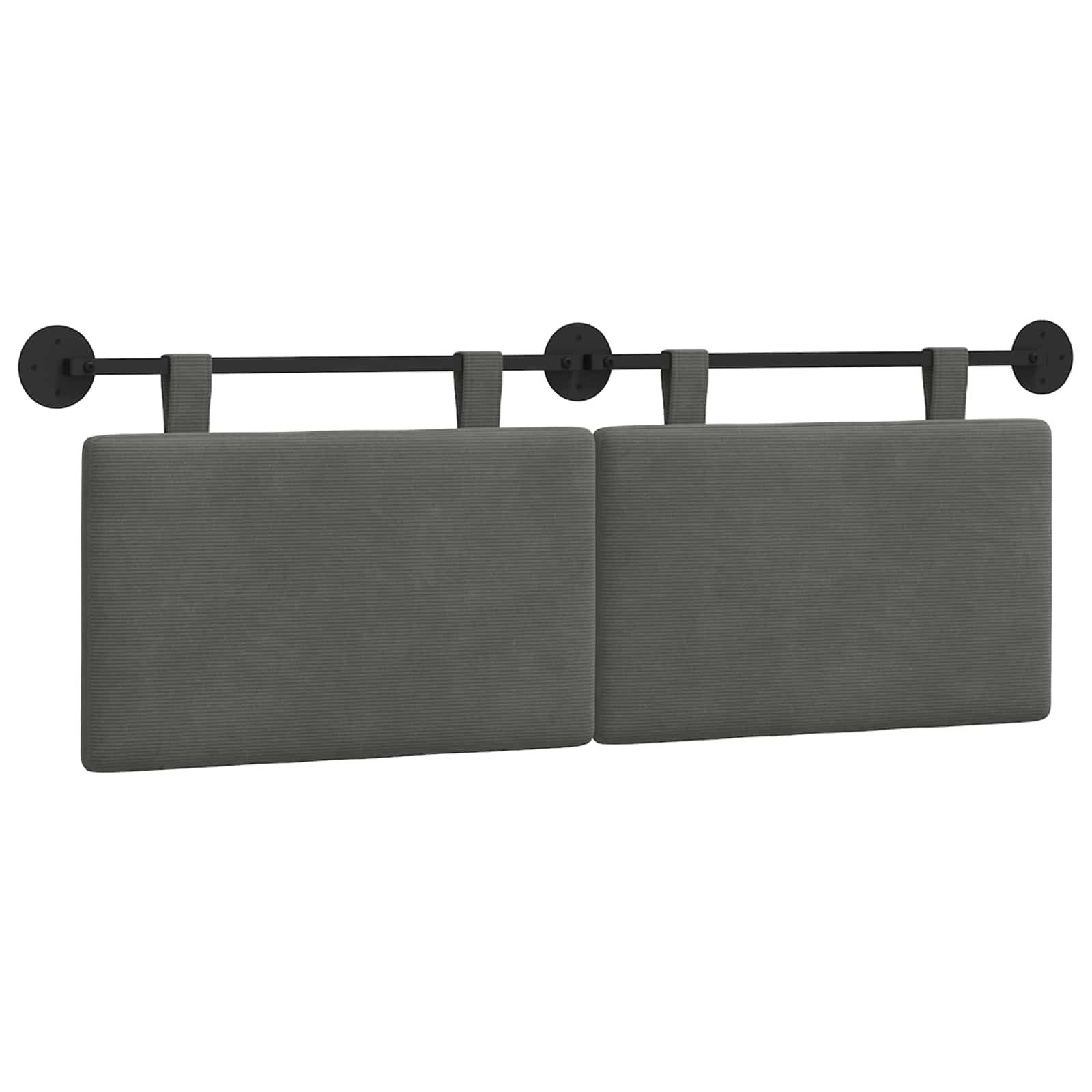 vidaXL Bett Hängendes Kopfteil Dunkelgrau Cordstoff (1-tlg)