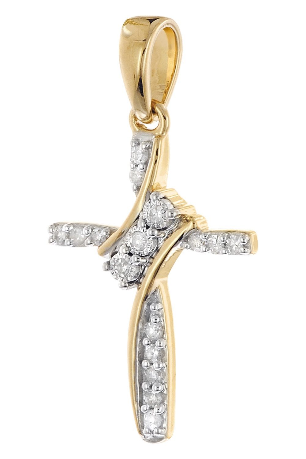 Glizz Kette mit Anhänger mit Diamant-Kreuz günstig online kaufen