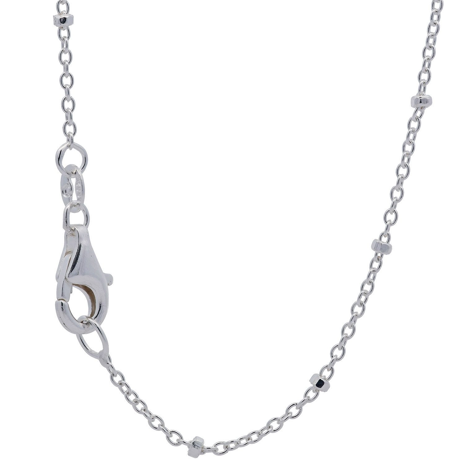 HOPLO Silberkette Silberkette Ankerkette mit Noppen Halskette 1,8 mm massiv 925 Silber, Made in Germany